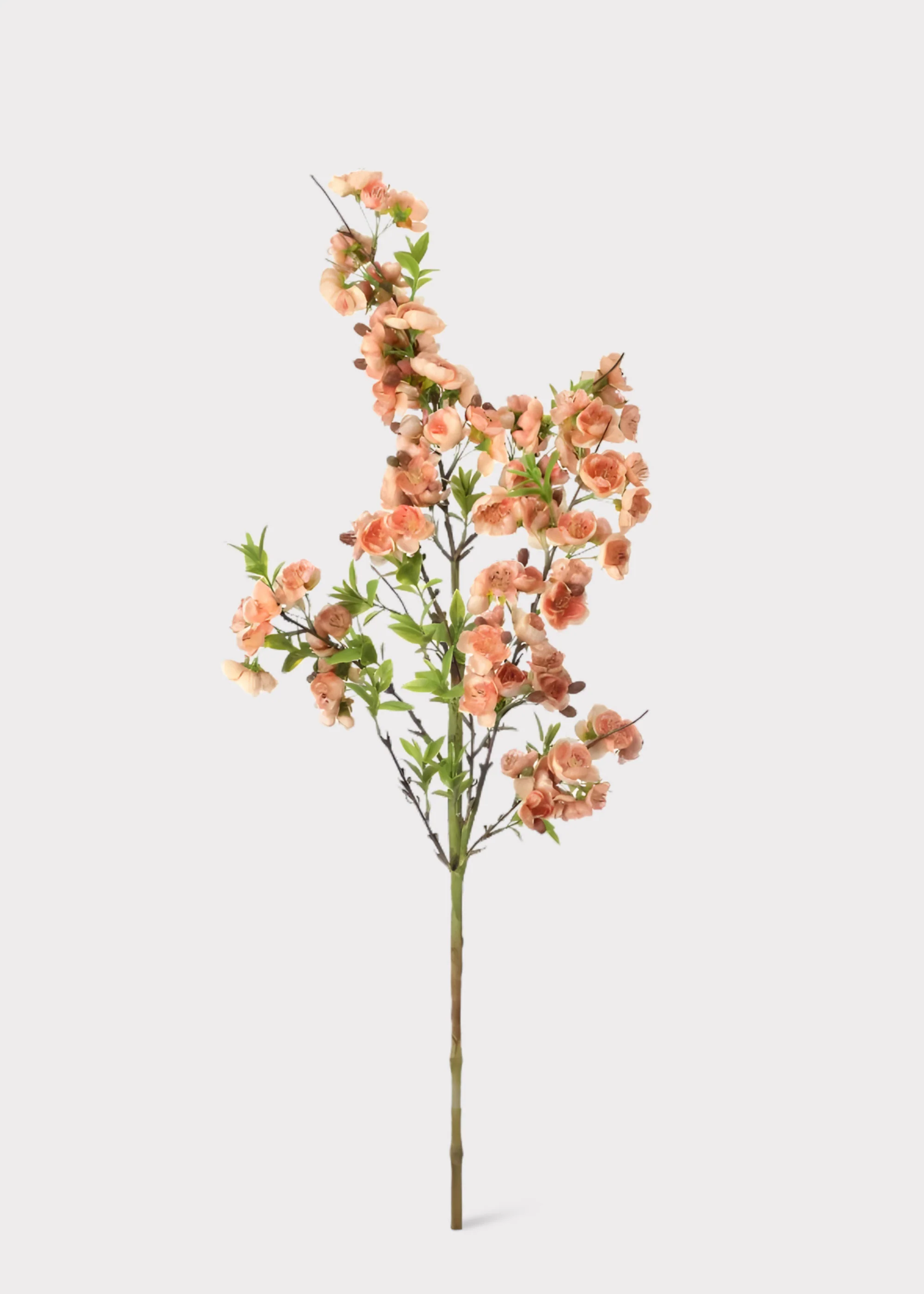 Fake Wild Apple Blossom Flower Branch in Peach - 38" - Image 2