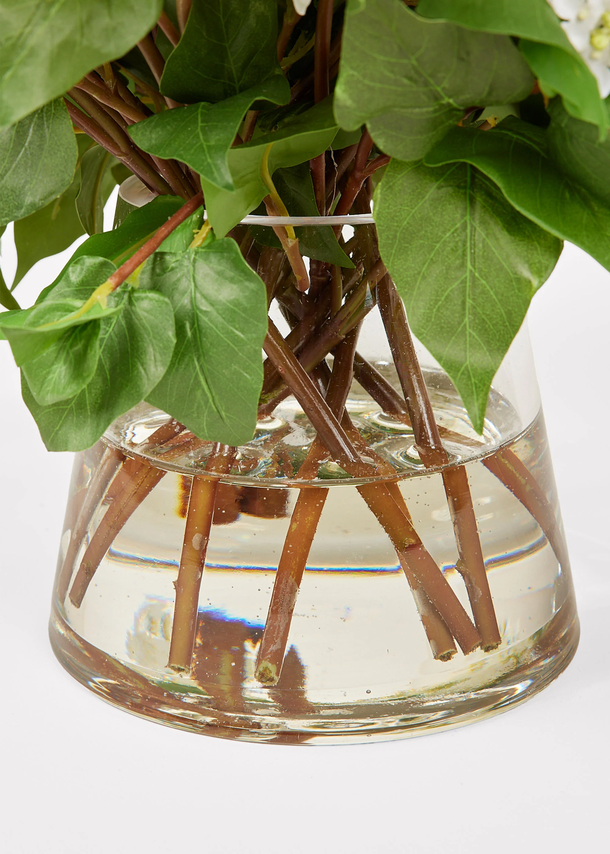 Faux Lilac Flower Arrangement in Glass Vase - 16" - Image 4