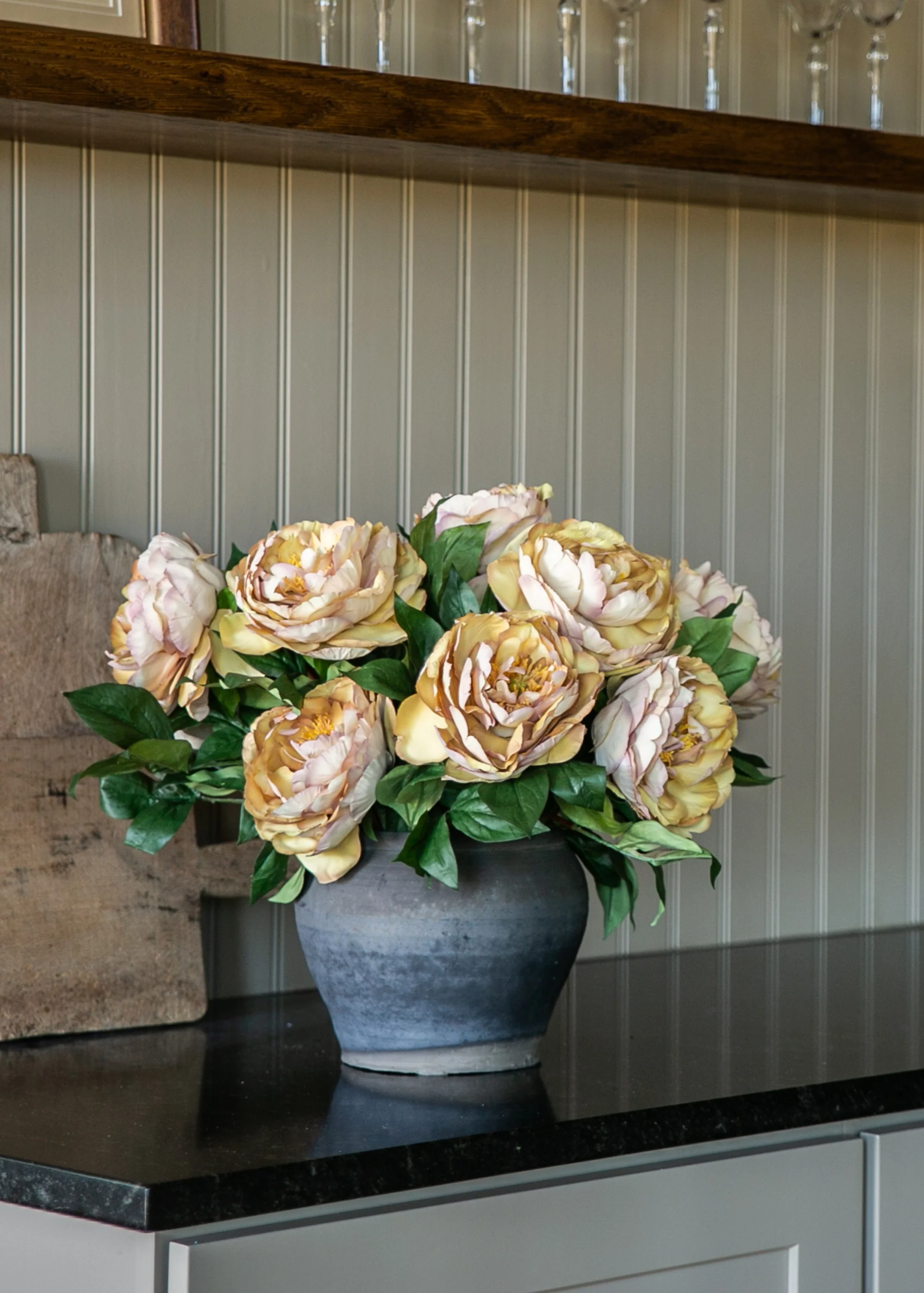 Faux Peony in Fawn - 24" - Image 2
