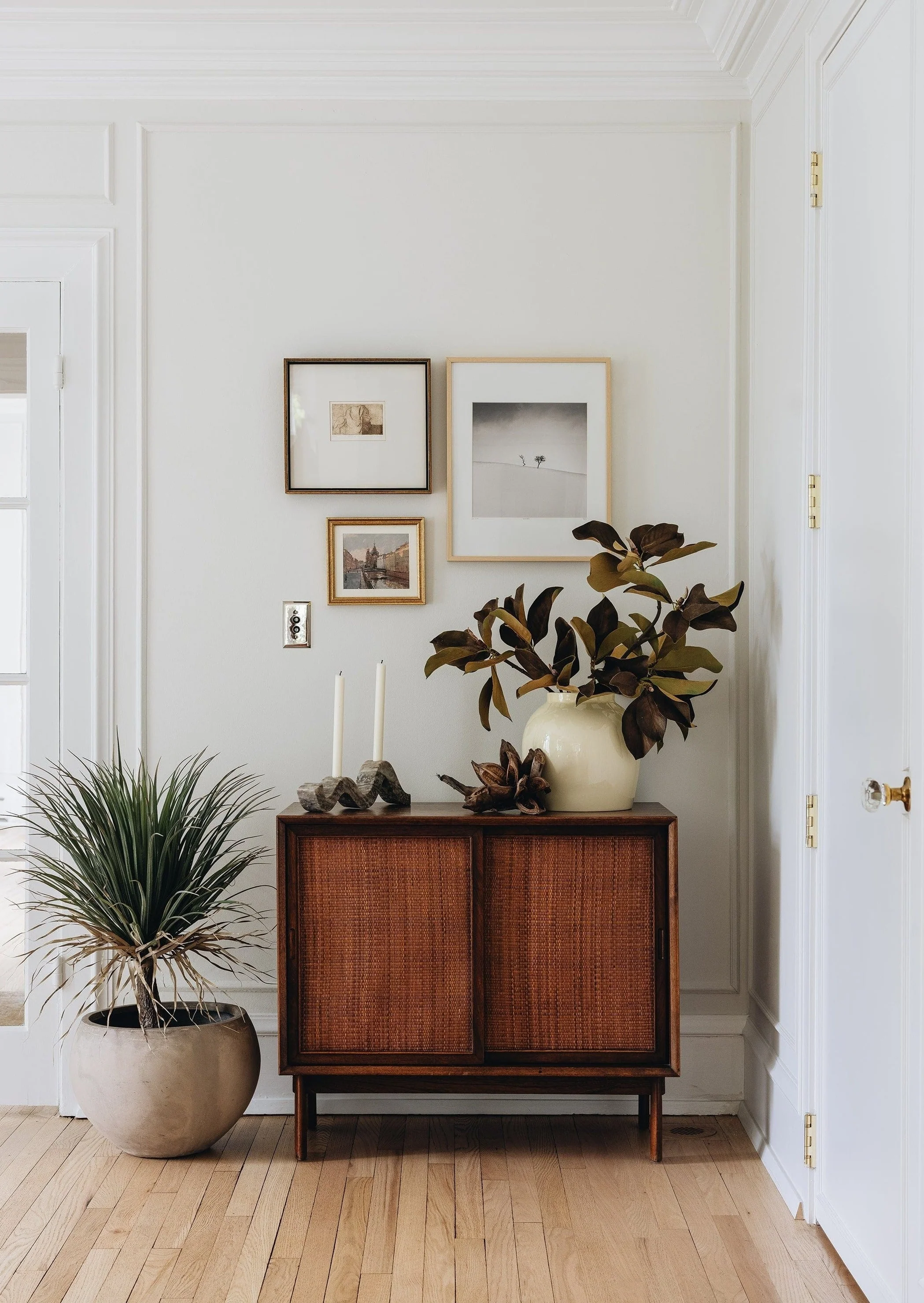 Faux Potted Palm Tree Plant in Cement Planter - 40" - Image 3