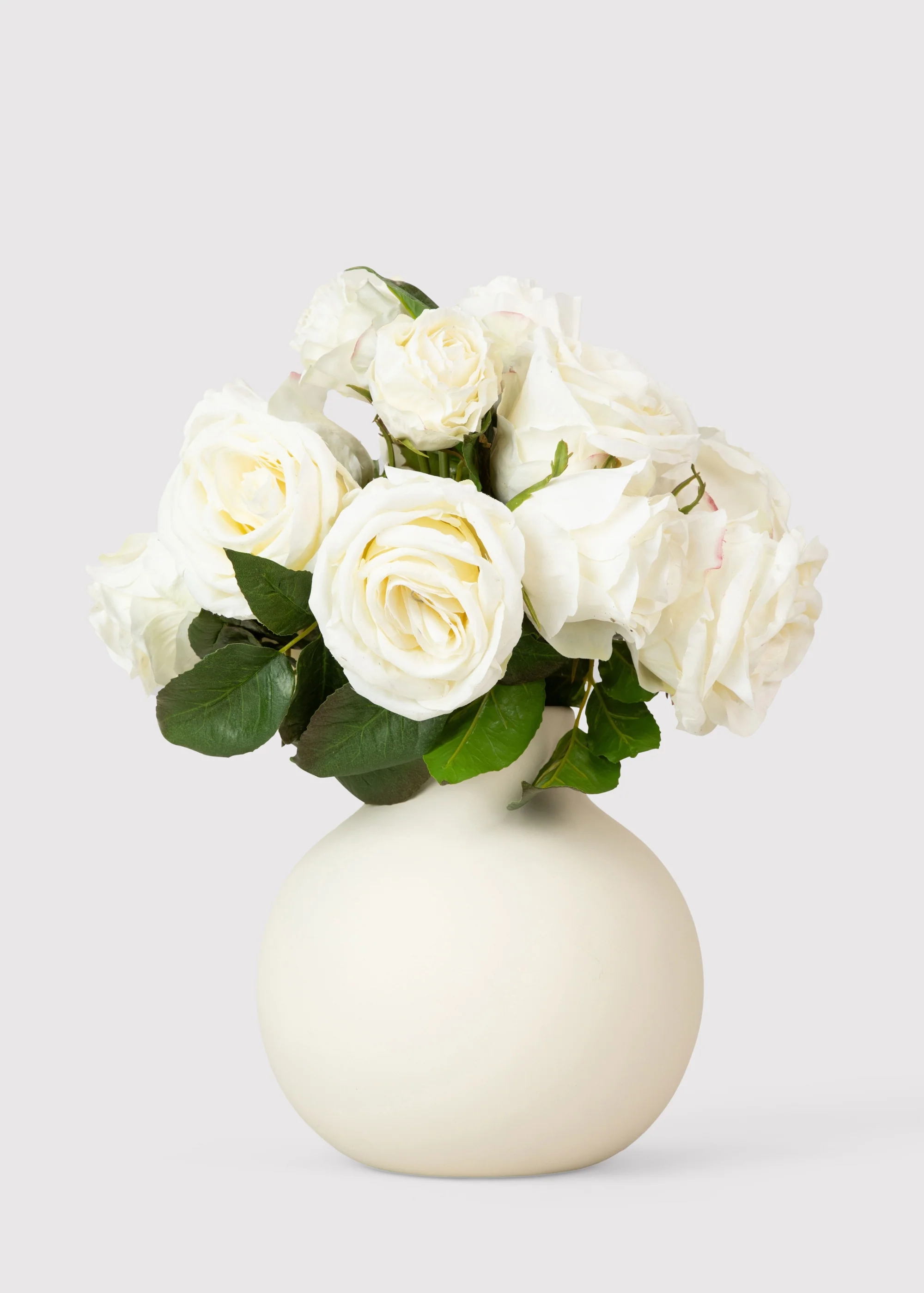 Premium Faux-Ever Rose Bouquet in Cream - 12" - Image 5