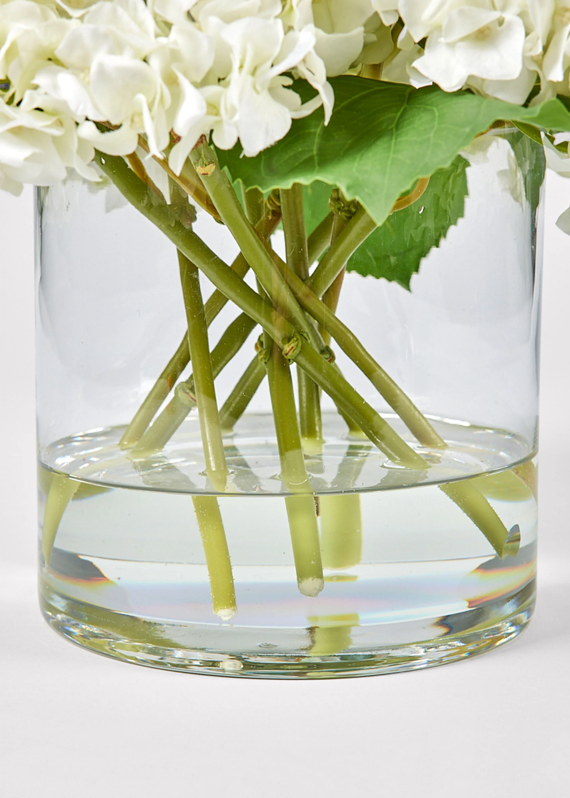 Faux Talc White Hydrangea Arrangement - 12" - Image 4