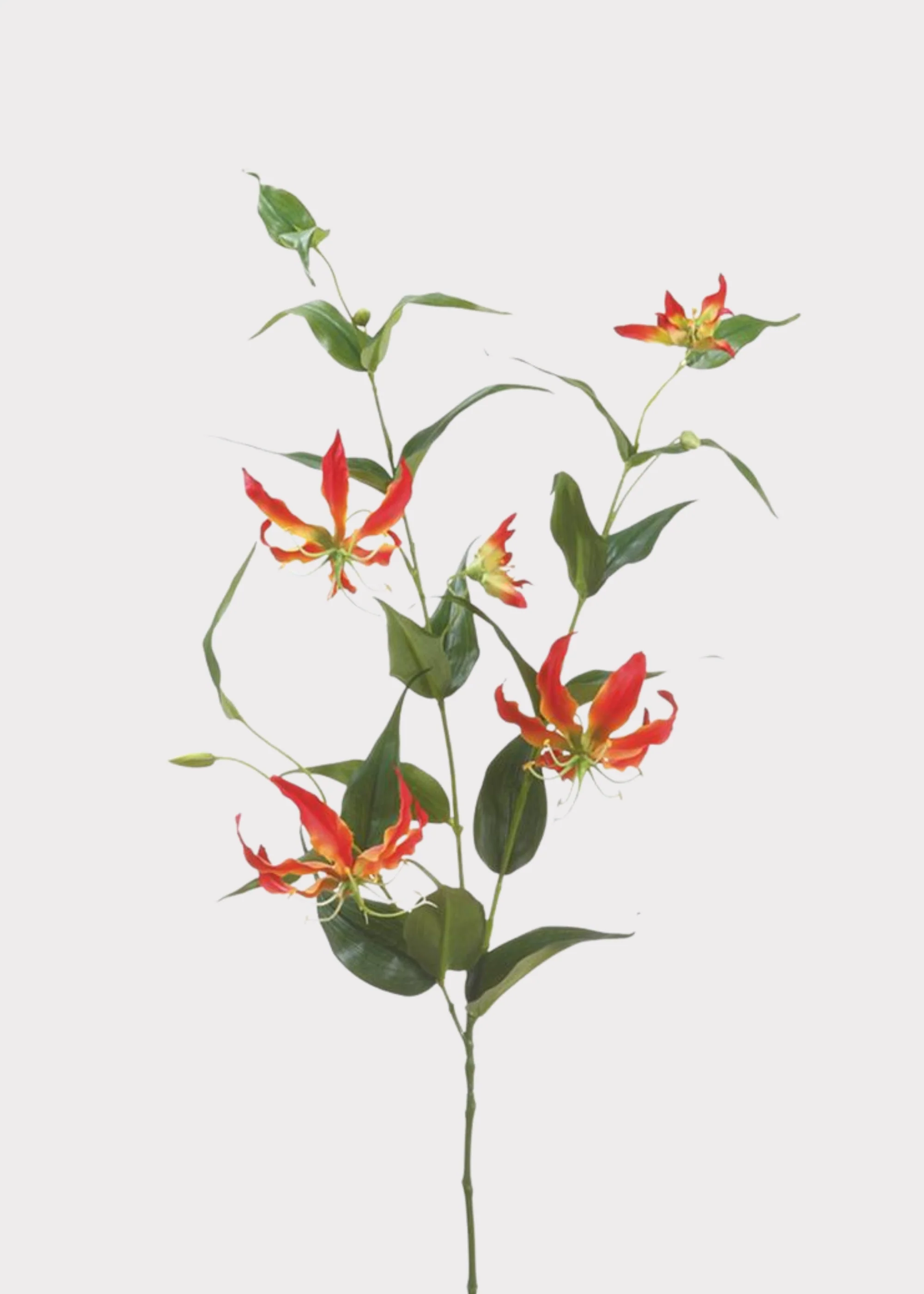 Faux Tropical Gloriosa Lily in Red and Yellow - 48"