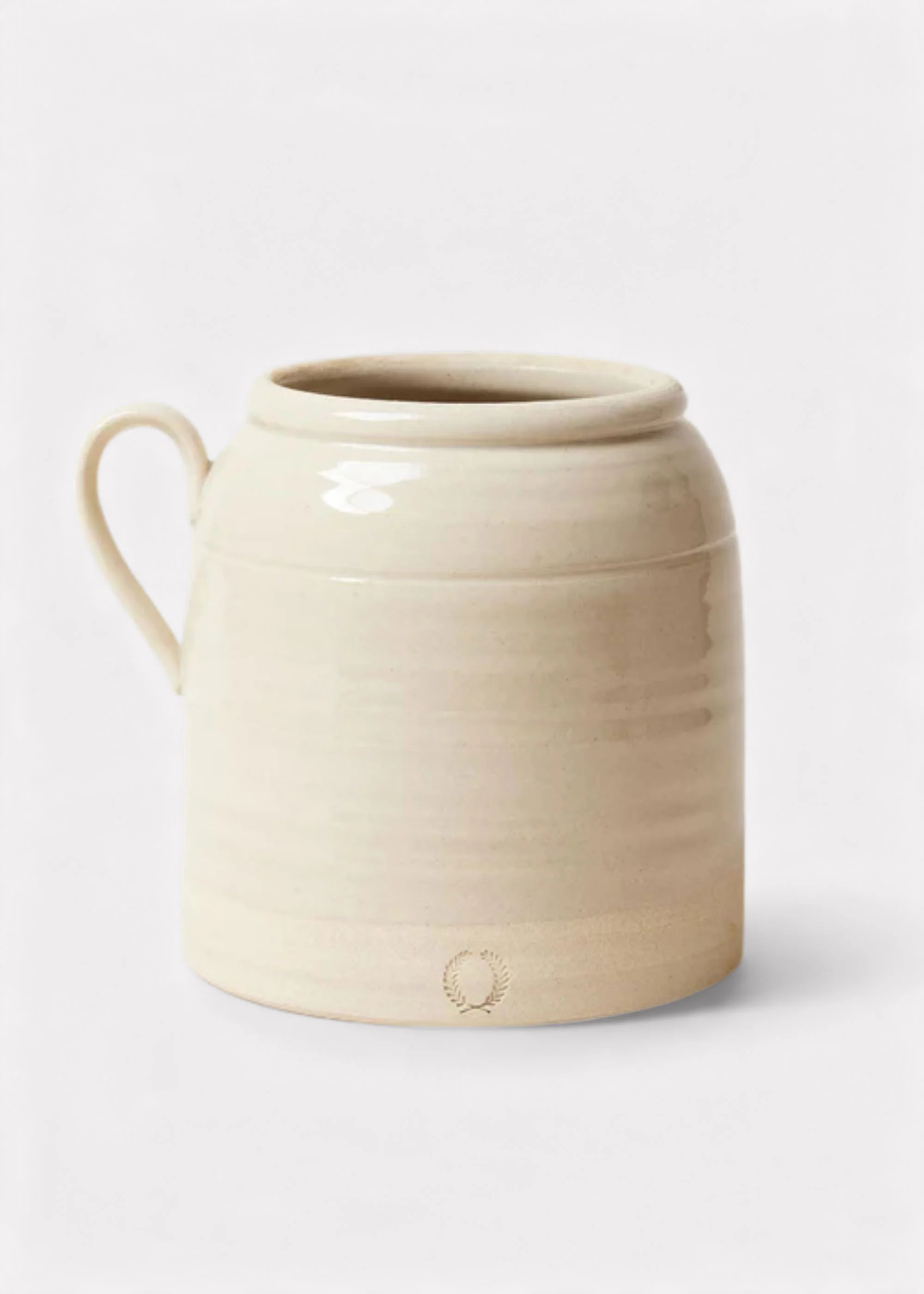 Farmhouse Pottery Glazed French Stoneware Crock - 105 oz - 7.25"