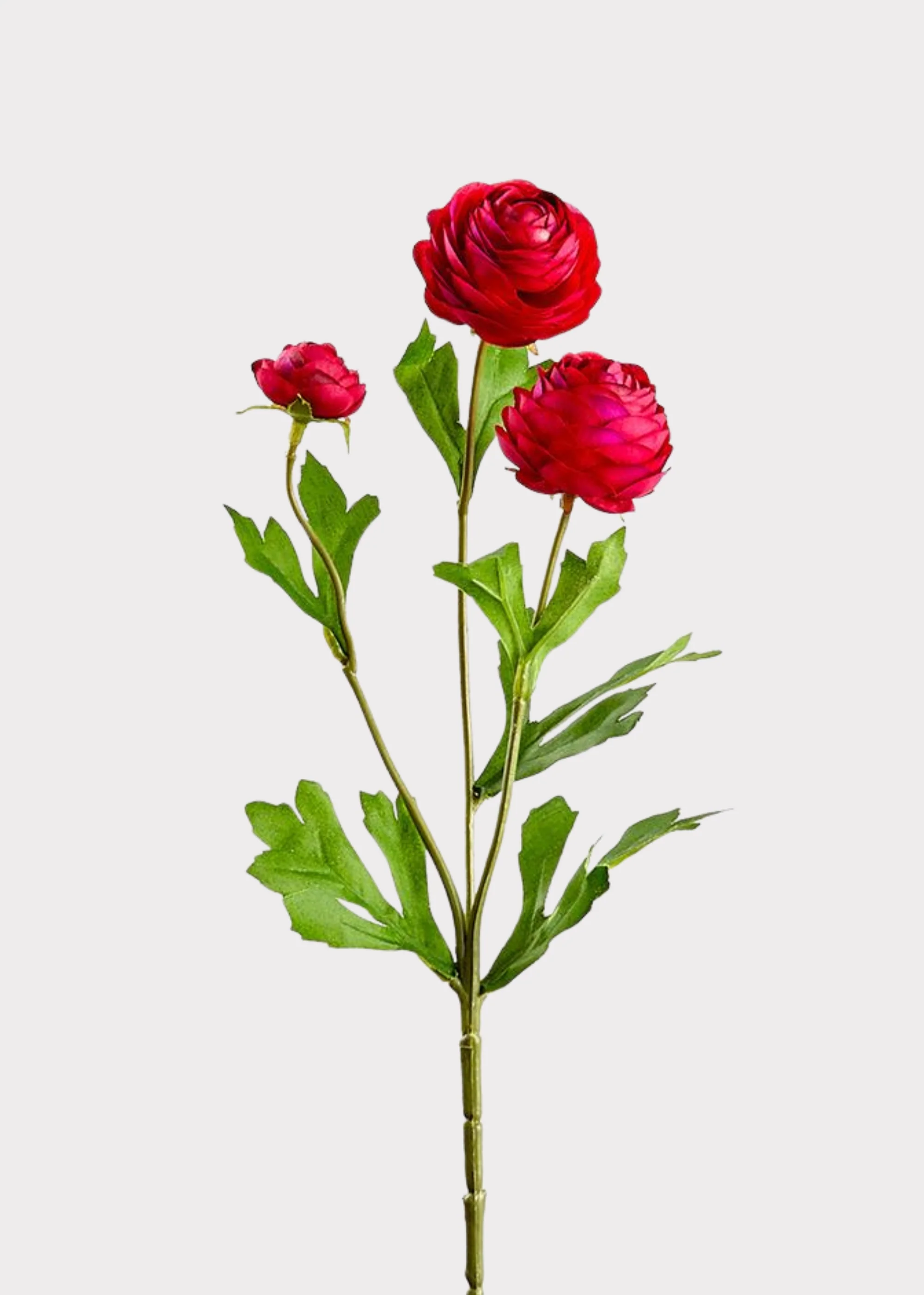 Fuchsia Mini Ranunculus Fake Flowers Stem - 16.5"