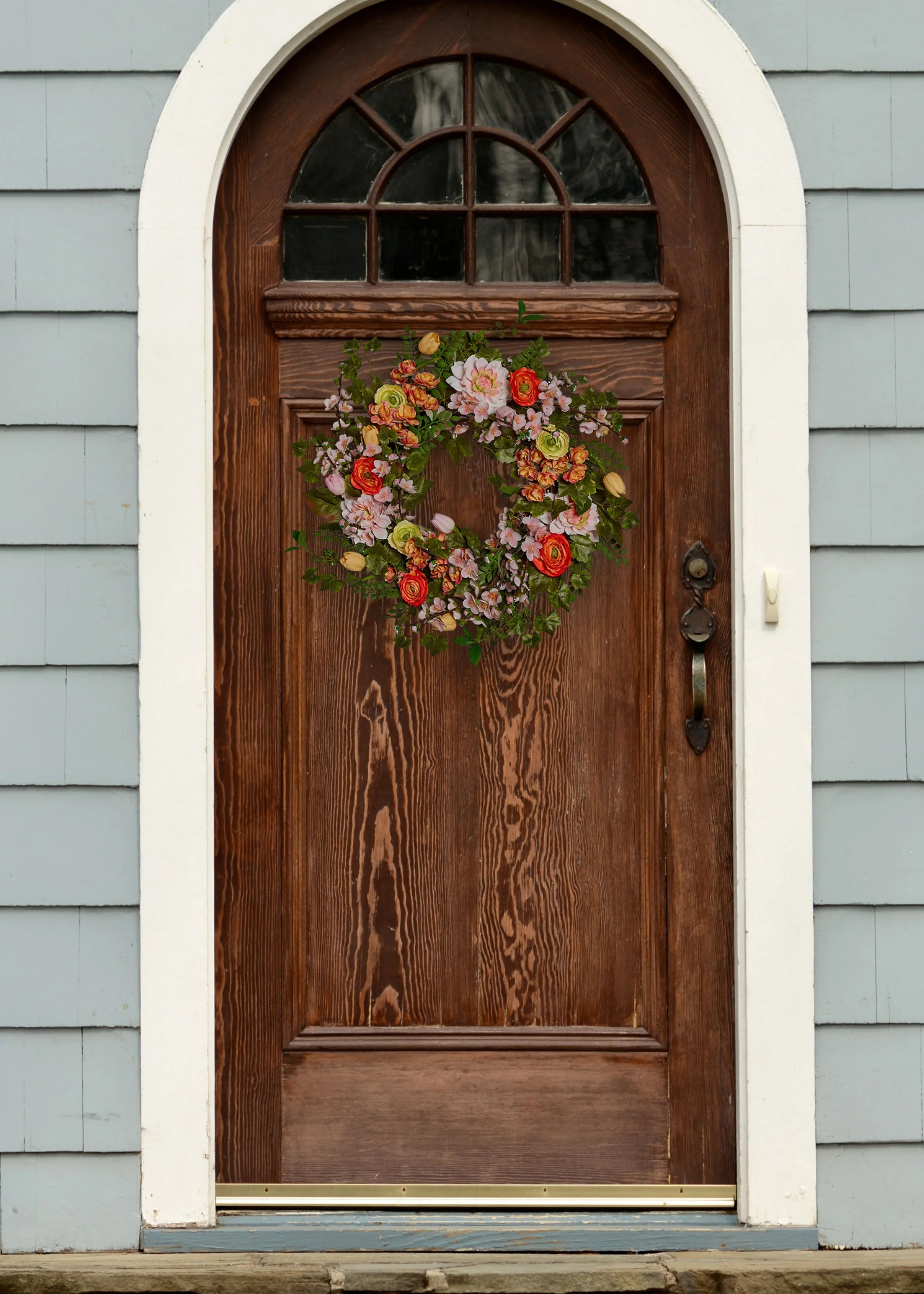 Fake Flower Garden Wreath - 24" - Image 2