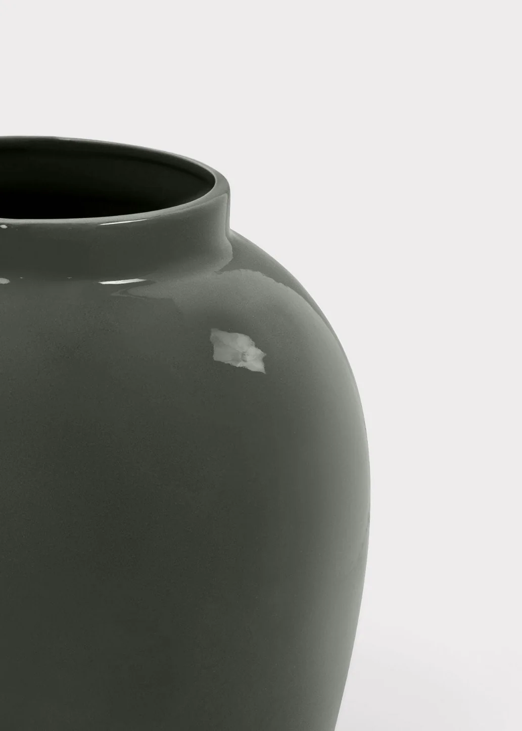 Afloral™ Ceramic Jar Vase in Glossy Slate - 11" - Image 4