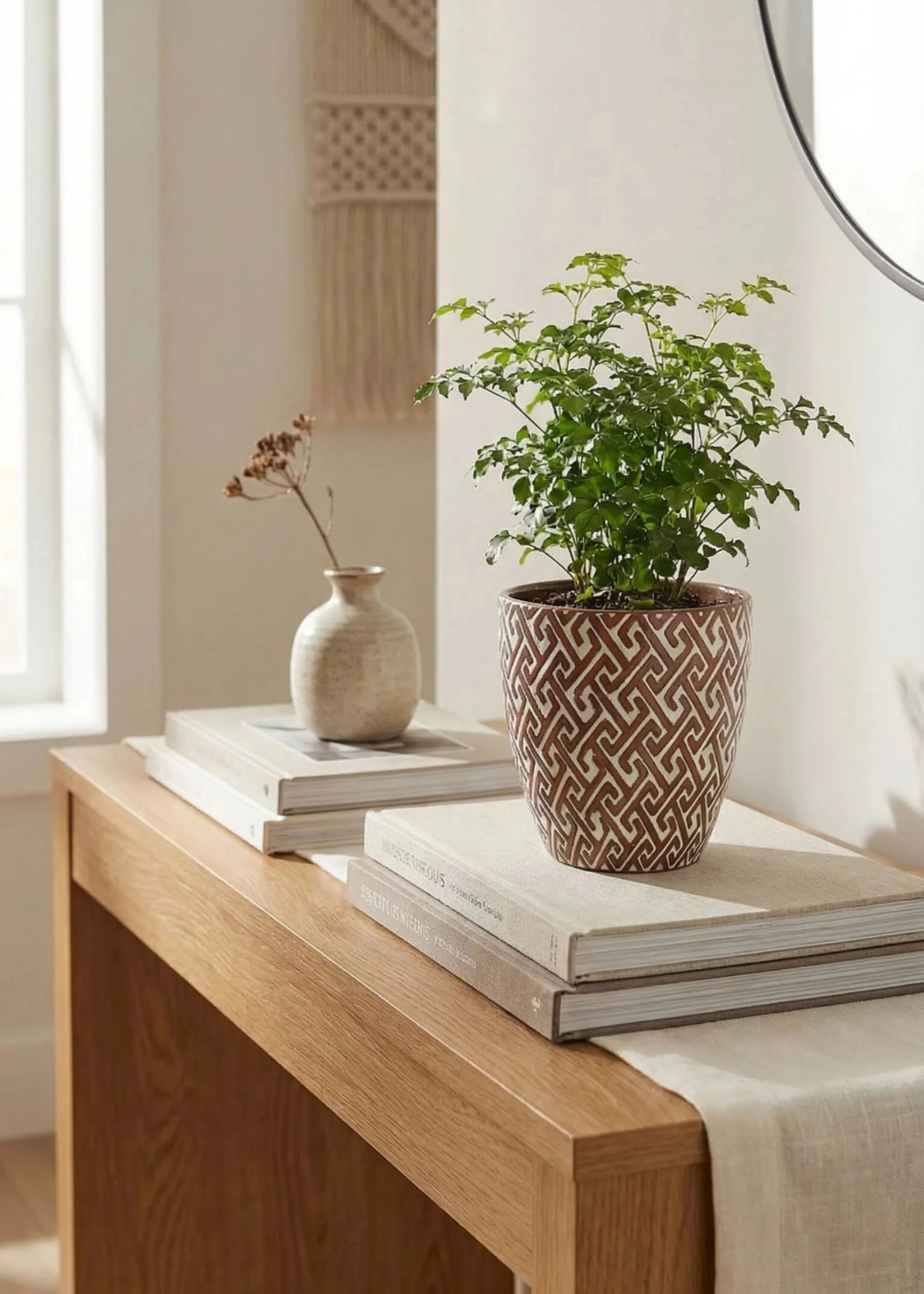Glossy Ceramic Planter Pot in Brown and White - 5.75" - Image 3