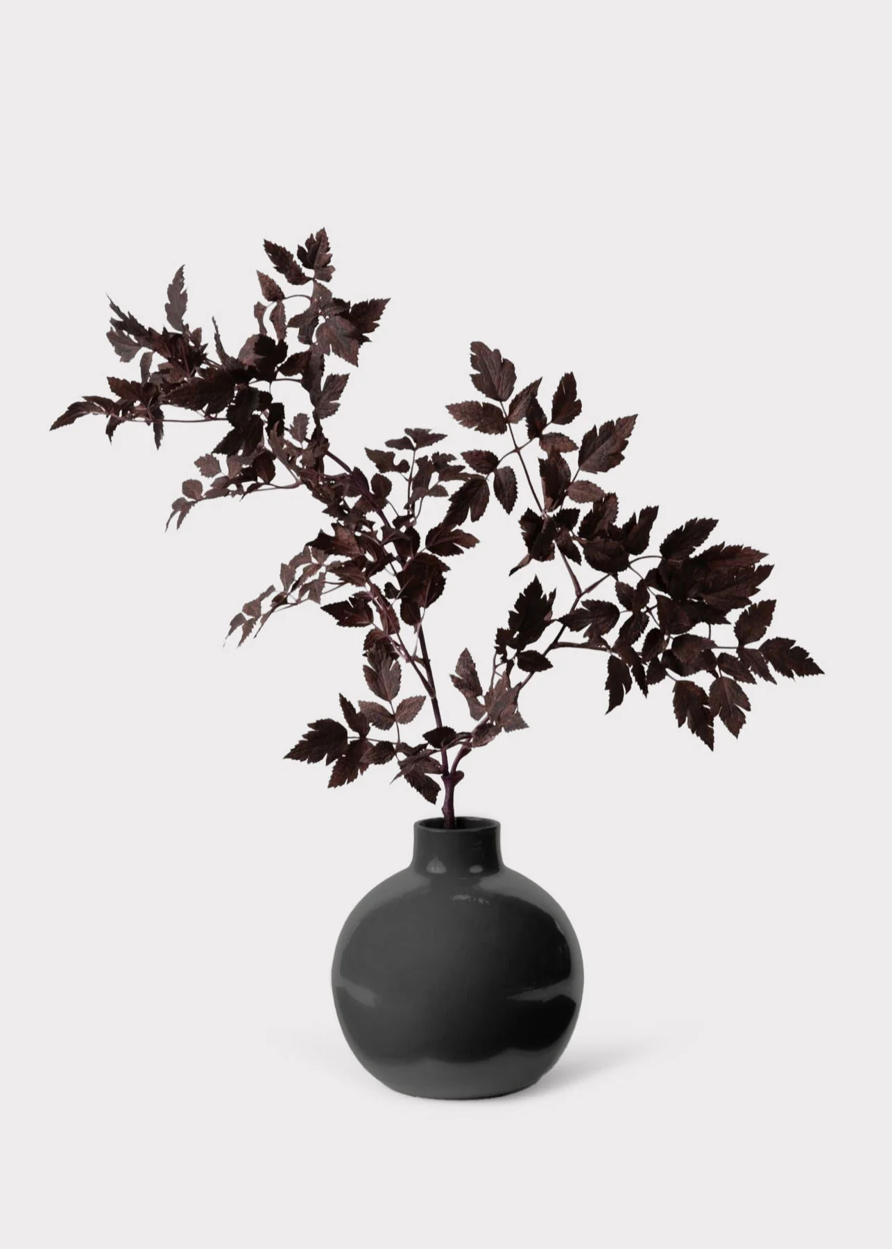 Afloral™ Small Round Ceramic Vase in Glossy Slate - 8" - Image 3