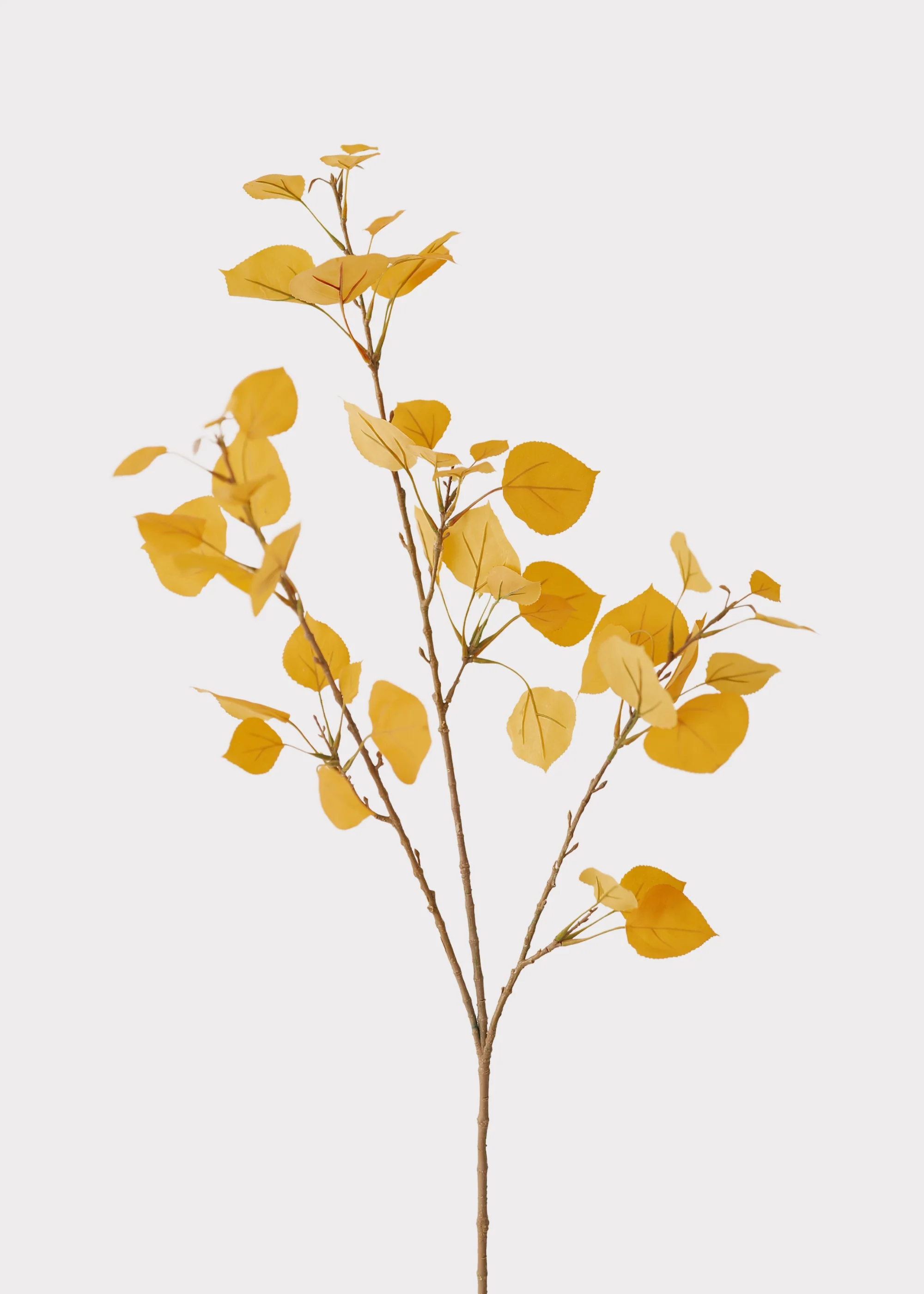 Golden Yellow Artificial Aspen Leaf Branch - 40"