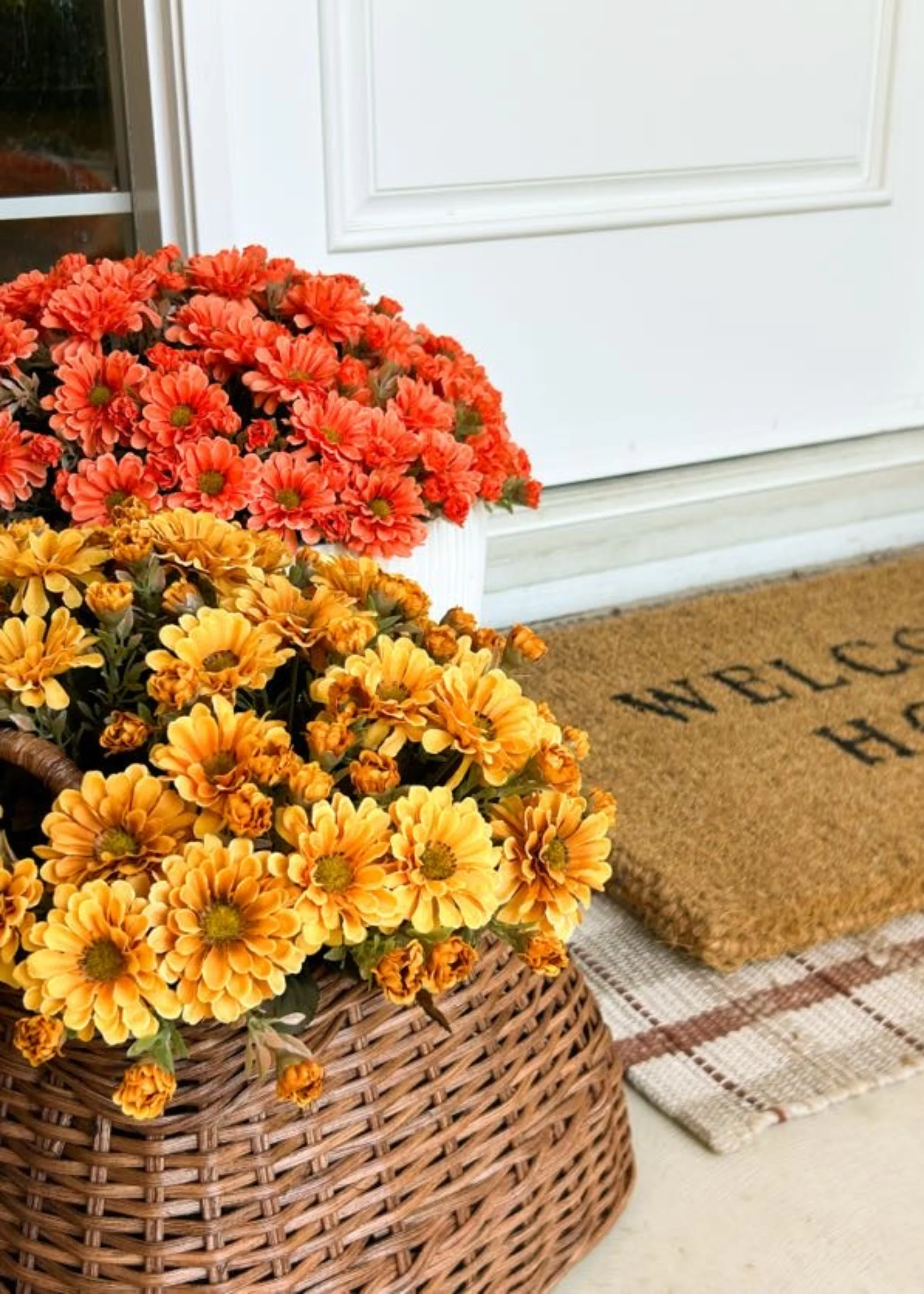 Golden Yellow Artificial Fall Mum Flower Bush - 15" - Image 2