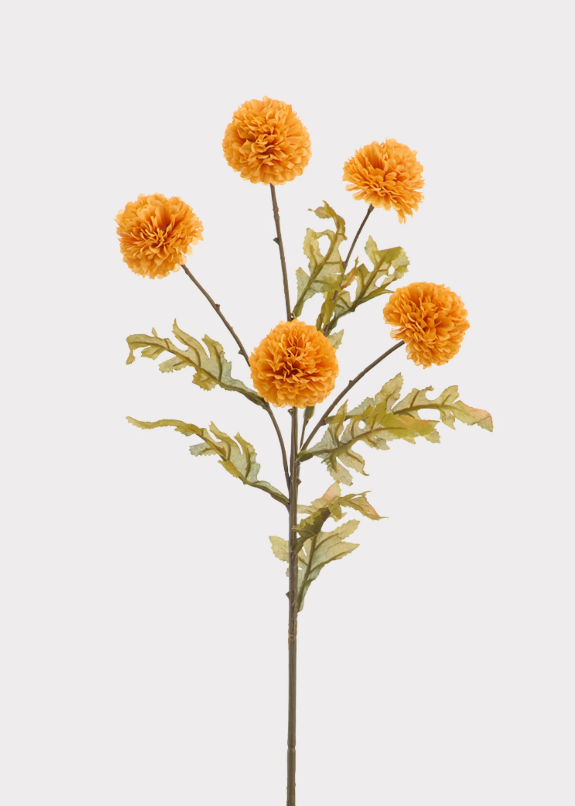 Golden Yellow Artificial Mum Flower Spray - 26.5"
