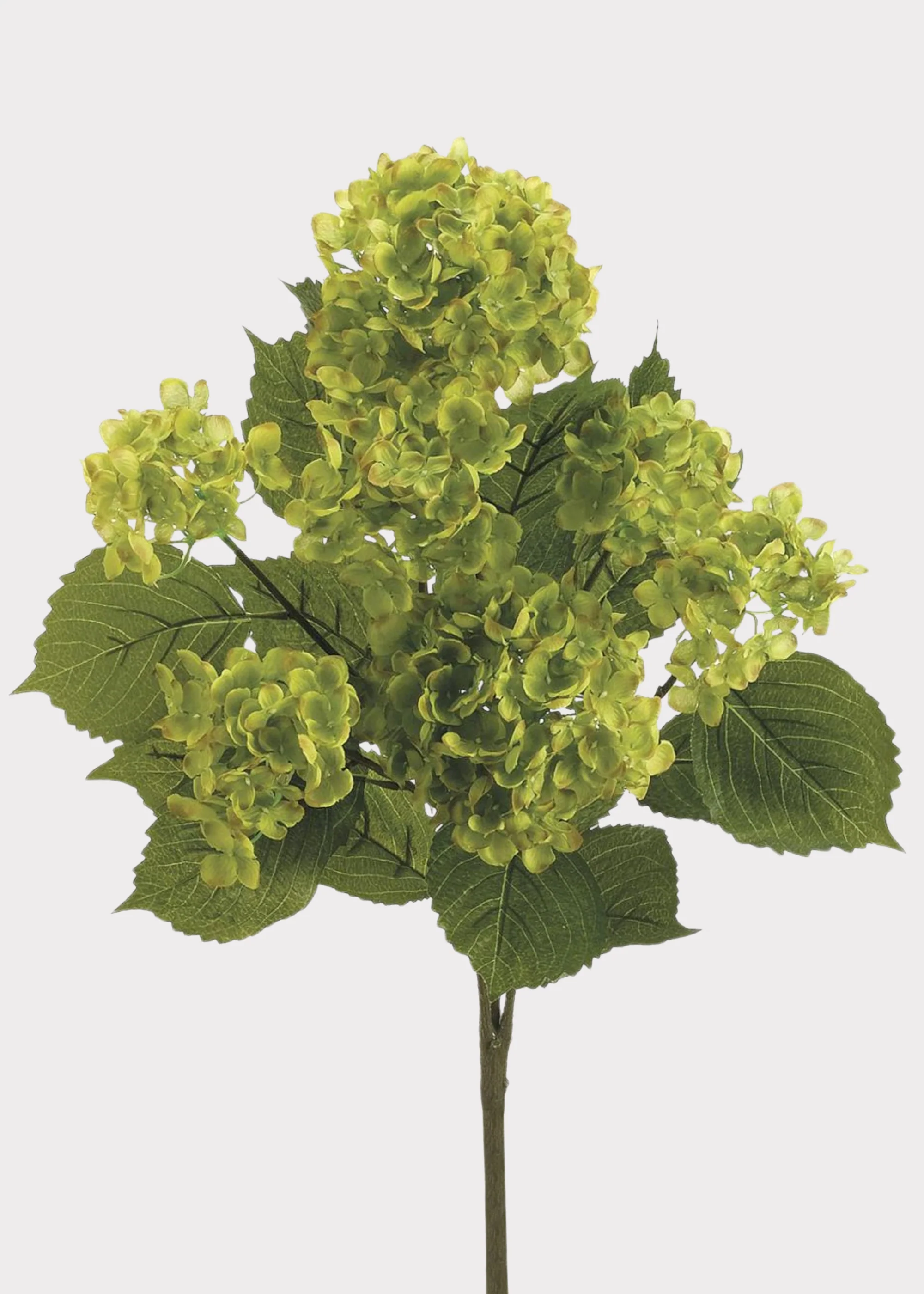 Green Blooming Artificial Hydrangea Bush - 22"