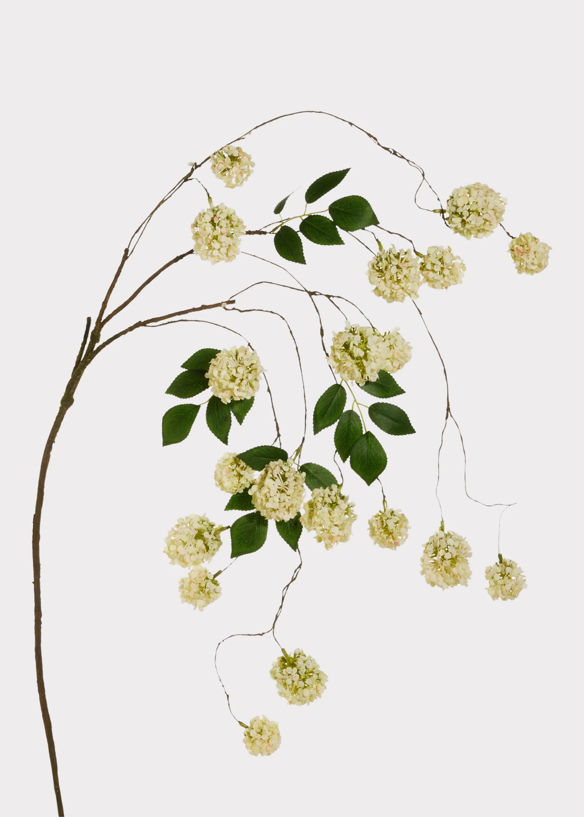 Green Mini Hydrangea Artificial Hanging Flower Branch - 52.5"