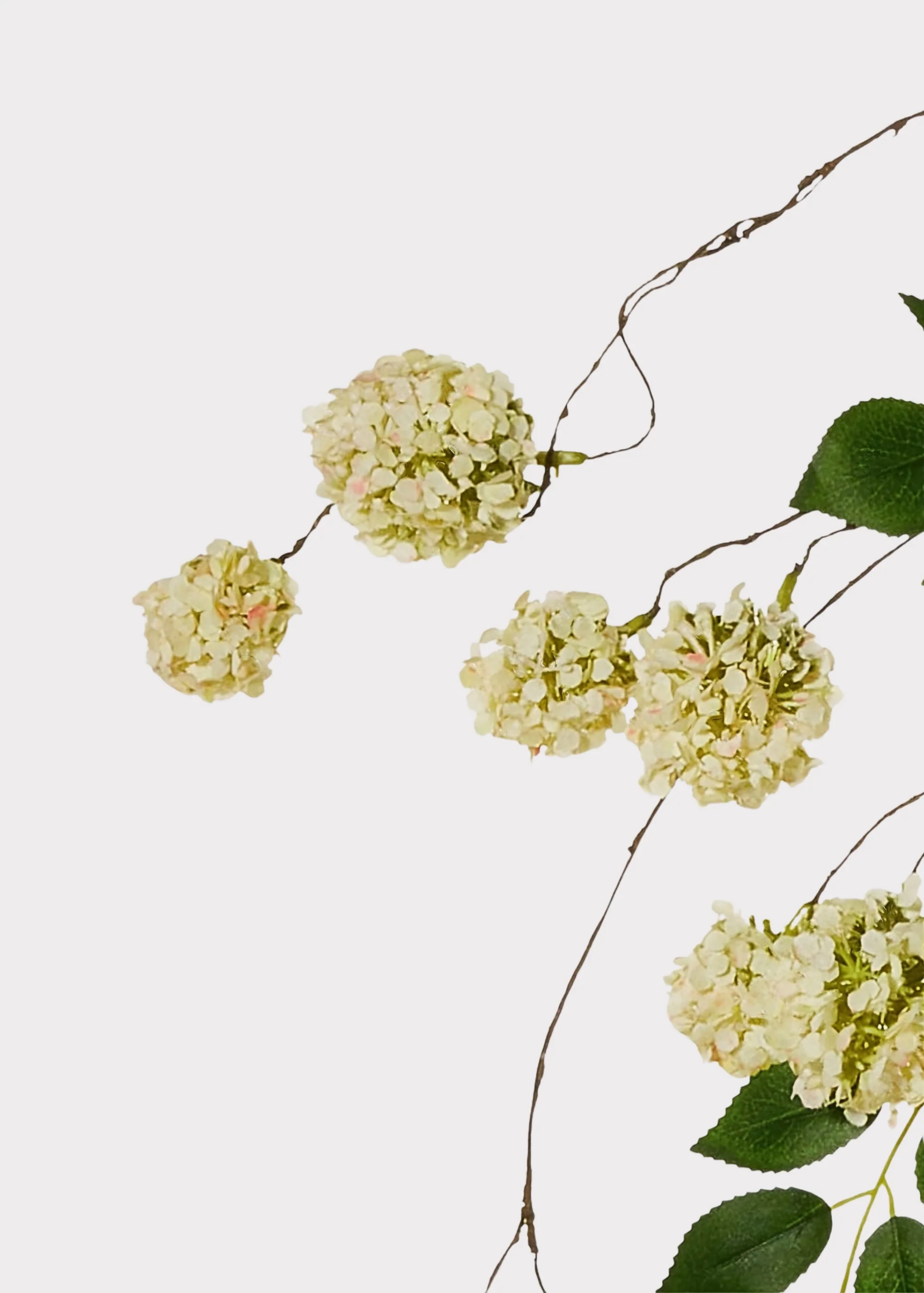 Green Mini Hydrangea Artificial Hanging Flower Branch - 52.5" - Image 2