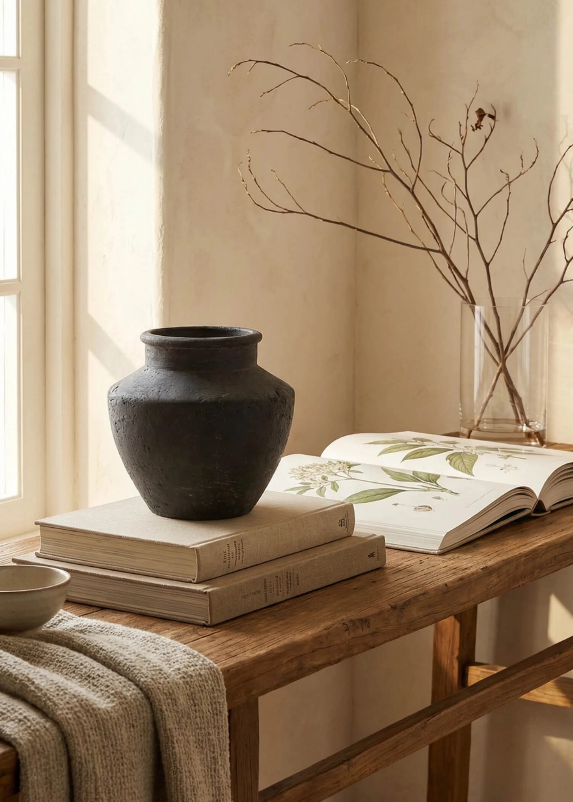 Handmade Terra Cotta Distressed Vase in Charcoal Grey - 7" - Image 3