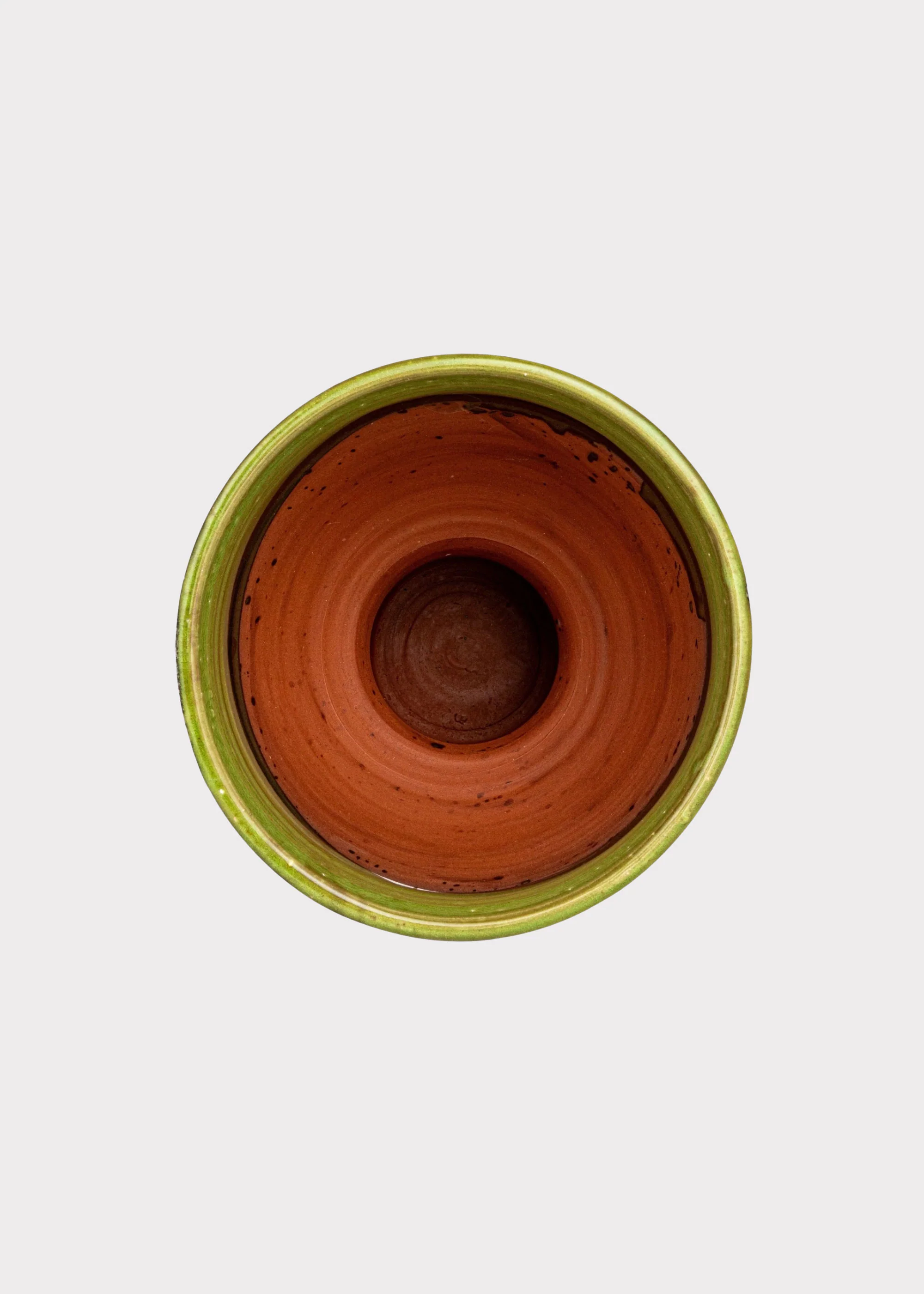 Handmade Terra Cotta Hobnail Footed Vase in Glazed Green - 12.25" - Image 4