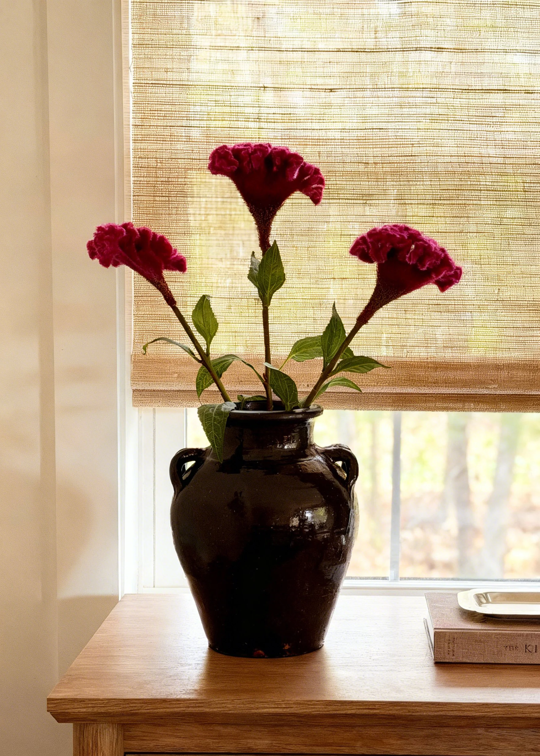 Hot Pink Artificial Celosia Flower Stem - 28" - Image 2
