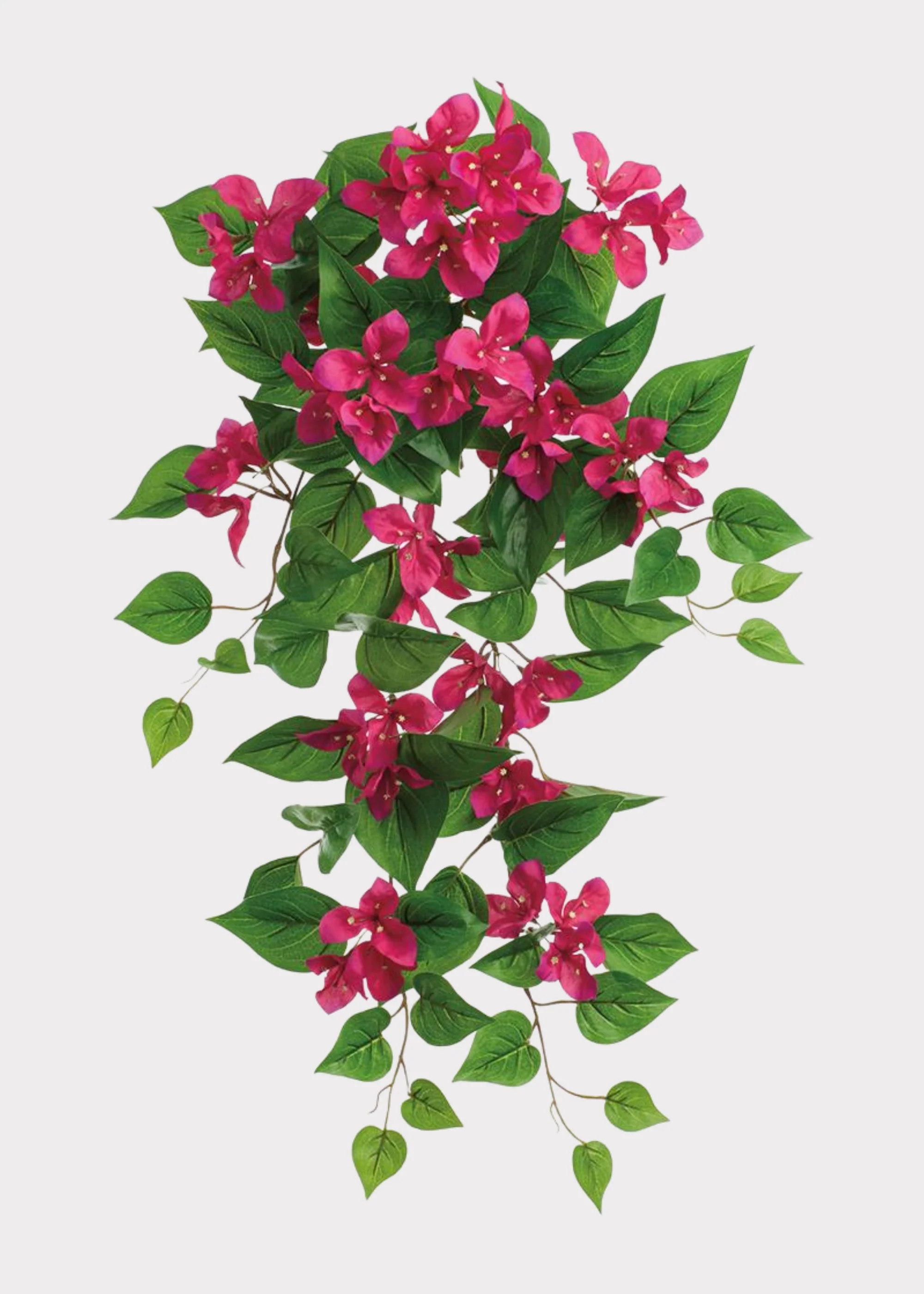 Hot Pink Bougainvillea Fake UV Treated Outdoor Hanging Bush - 32"