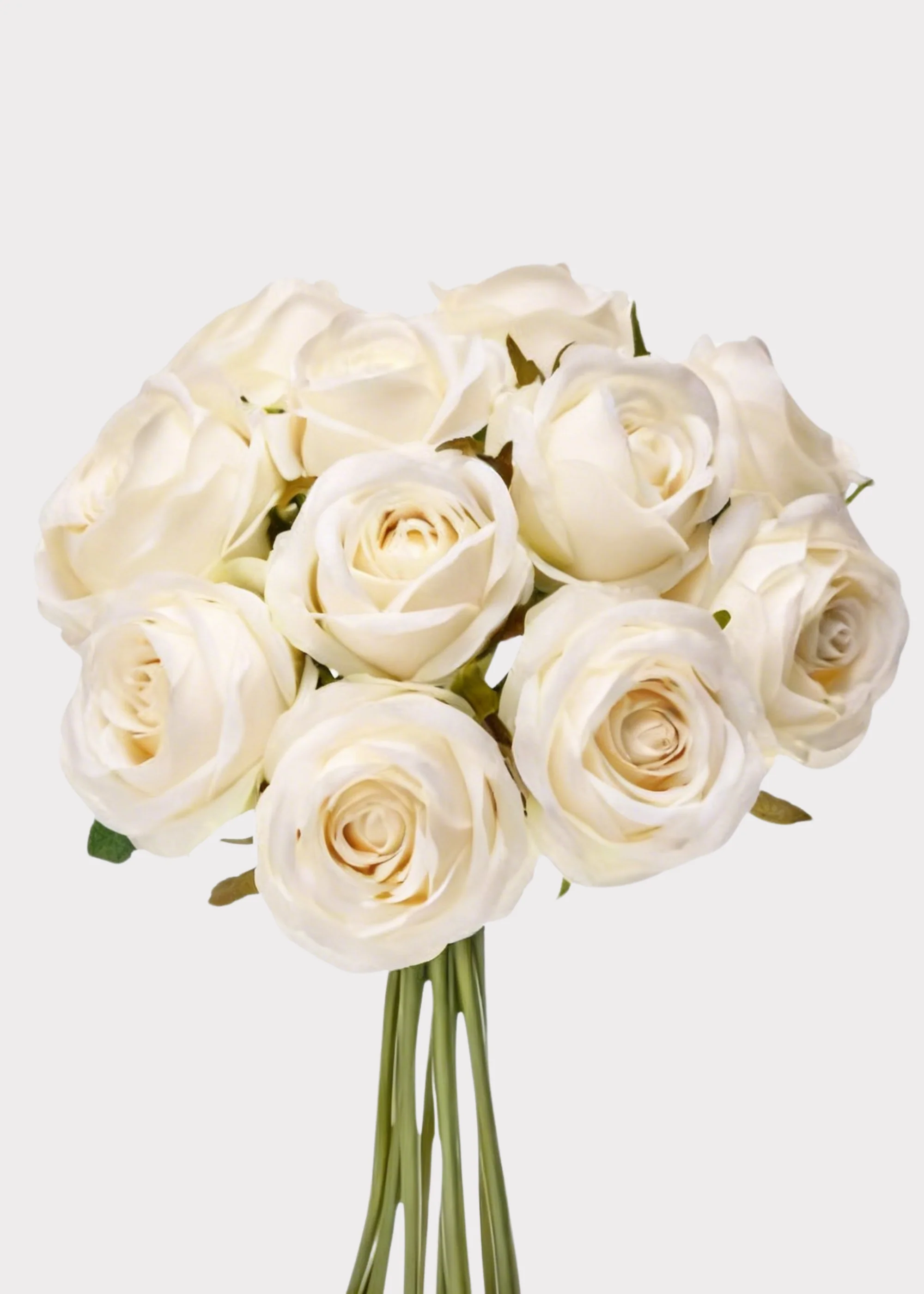Ivory Fake Rose Flower Bundle of 11 - 12" - Image 2