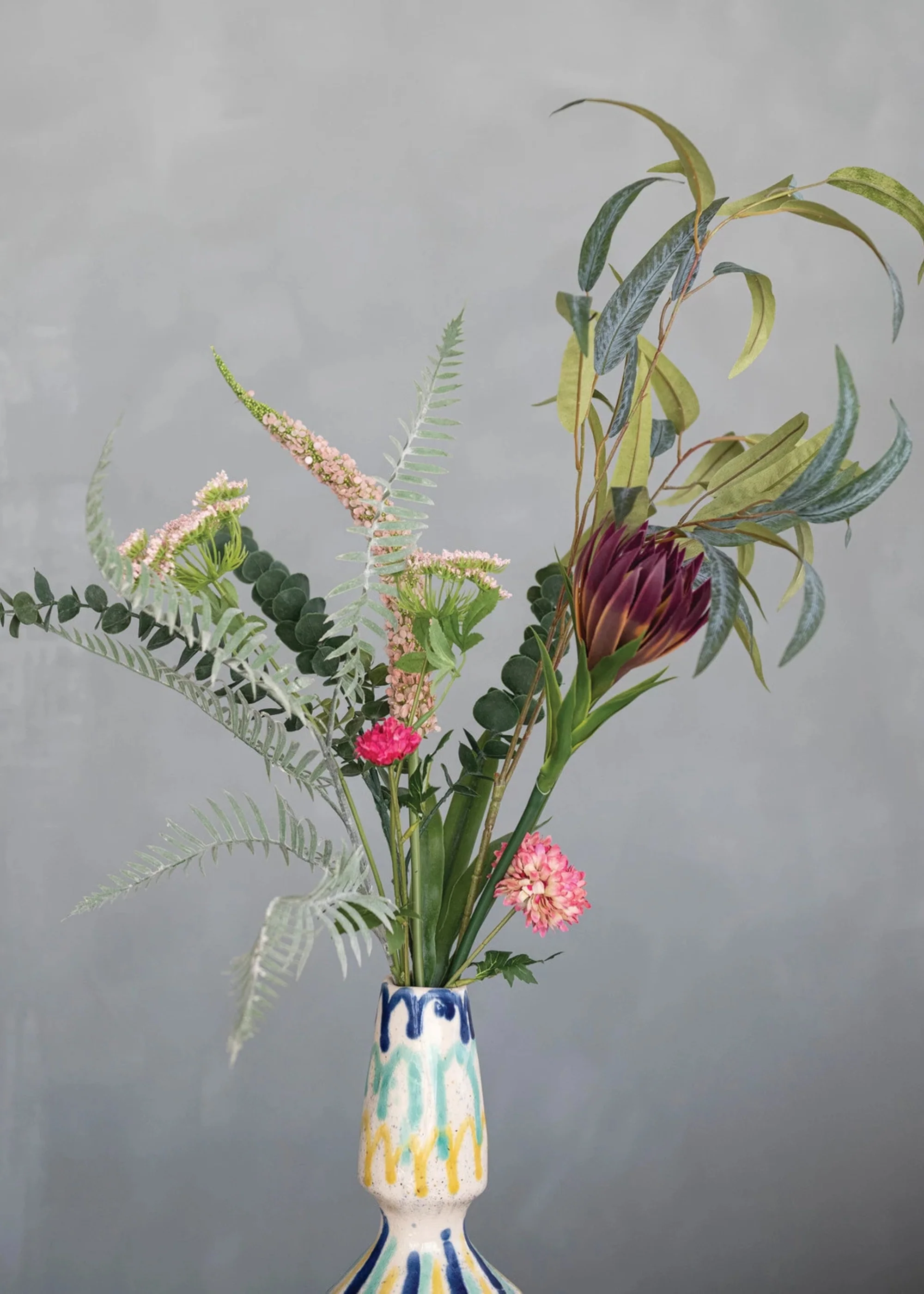 Large Artificial Flower Bouquet of Purple Protea and Eucalyptus - 43" - Image 5