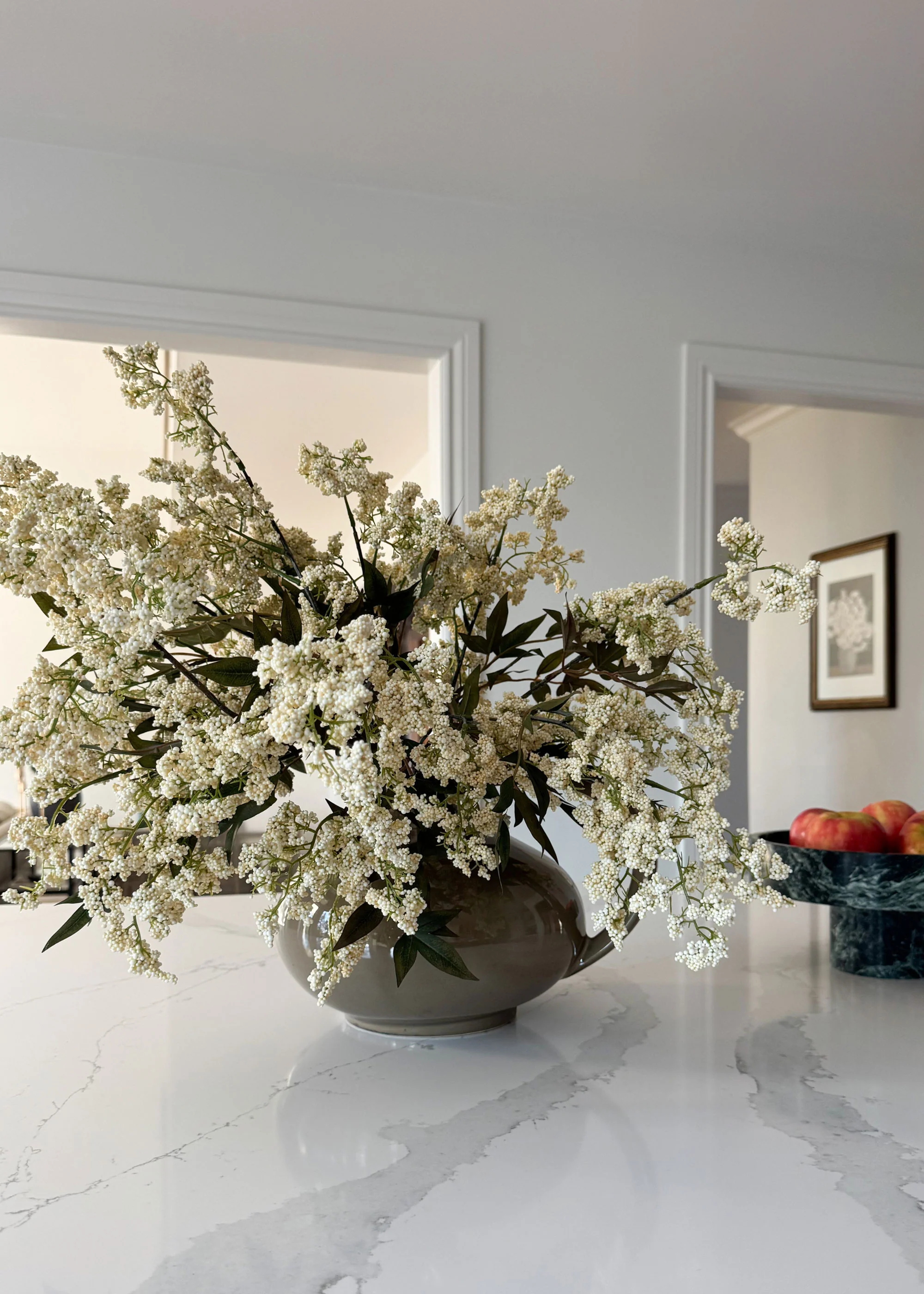 Cream Artificial Wild Plum Berry Branch - 43" - Image 4