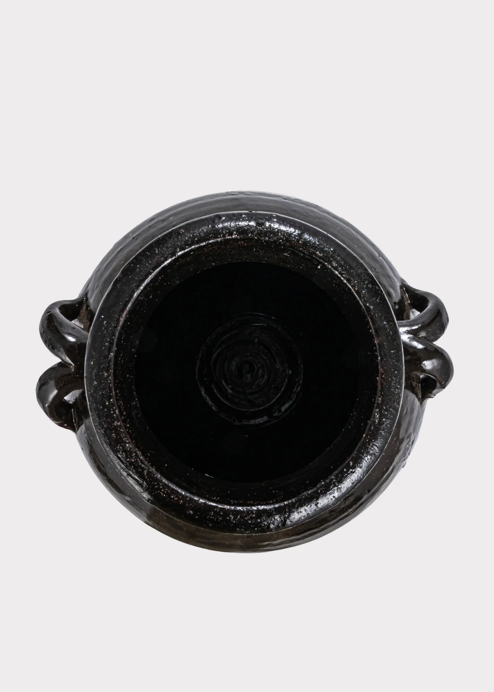 Large Distressed Clay Jar Vase in Dark Brown Black Hue - 11.75" - Image 4
