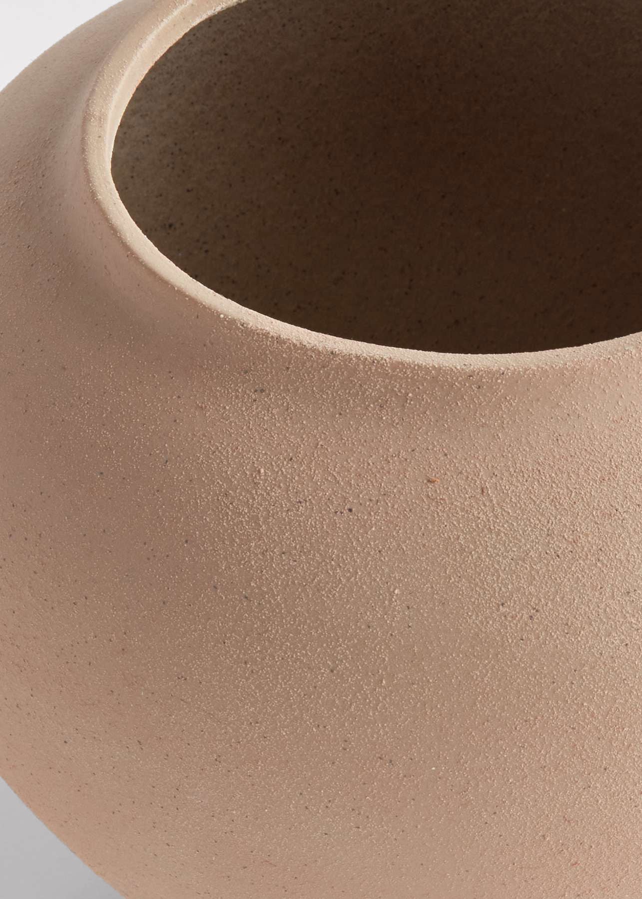 Large Handmade Stoneware Vase in Tan - 8.25" Wide - Image 3