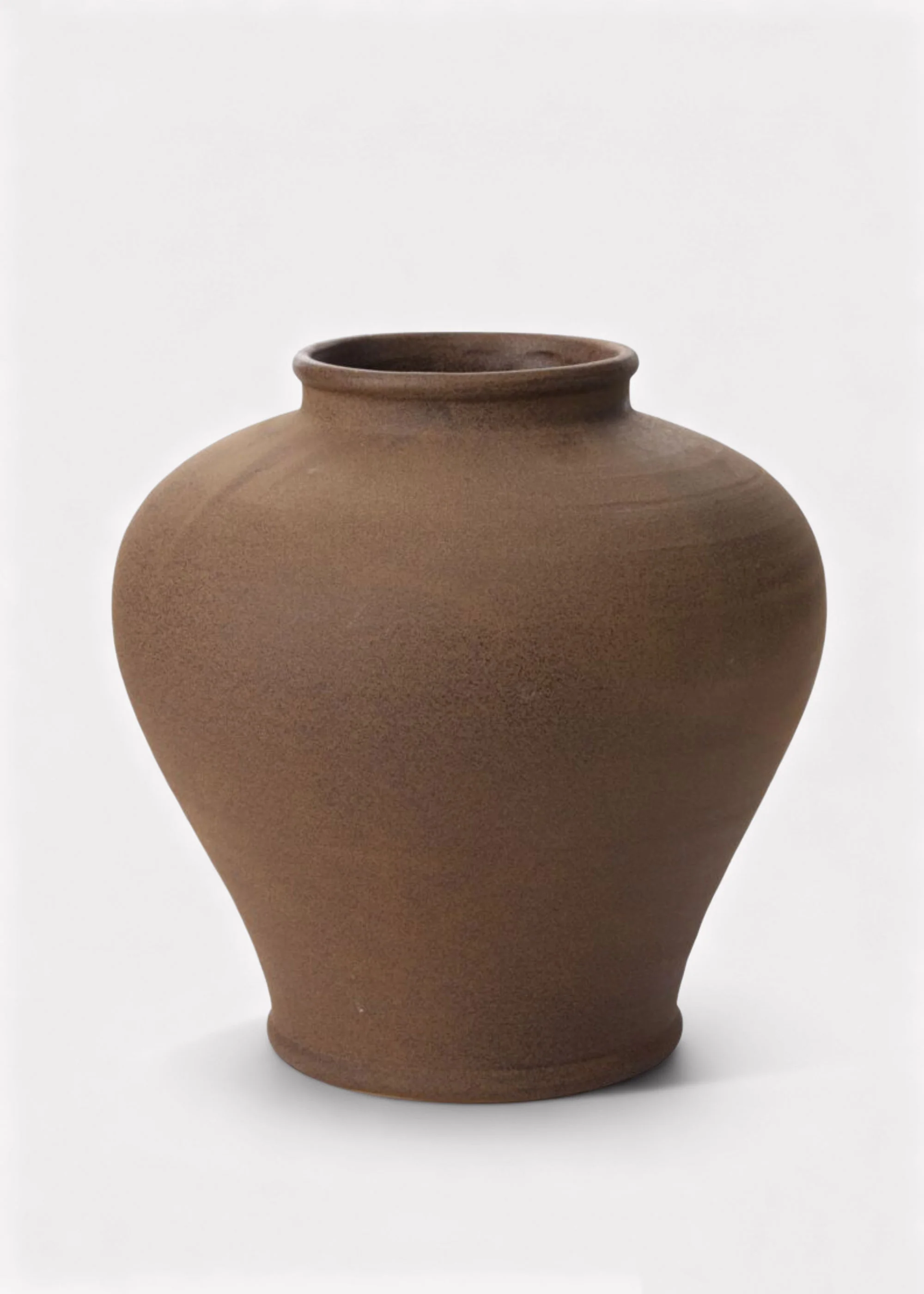 Large Stoneware Table Vase in Warm Brown - 12.5"