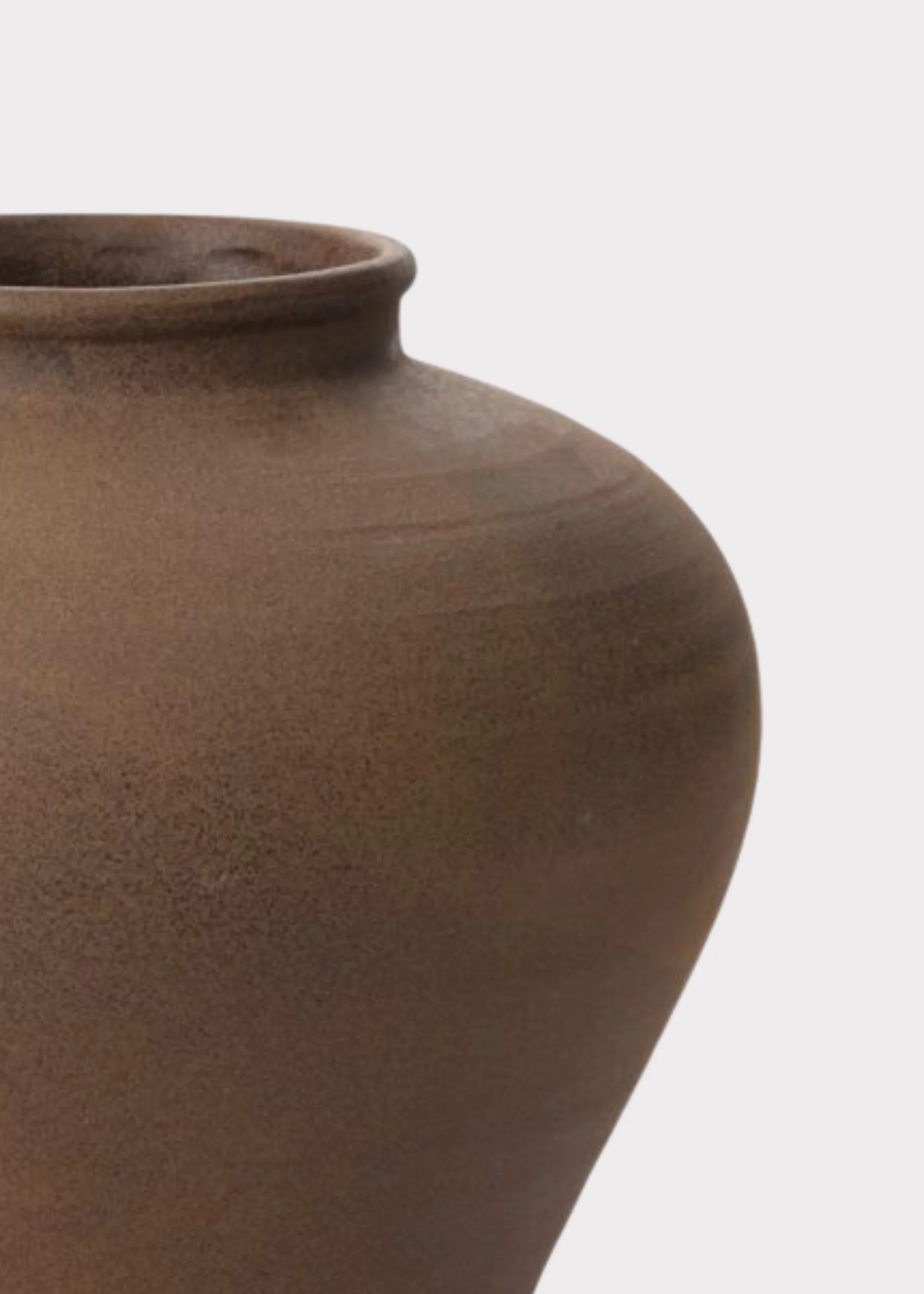 Large Stoneware Table Vase in Warm Brown - 12.5" - Image 5