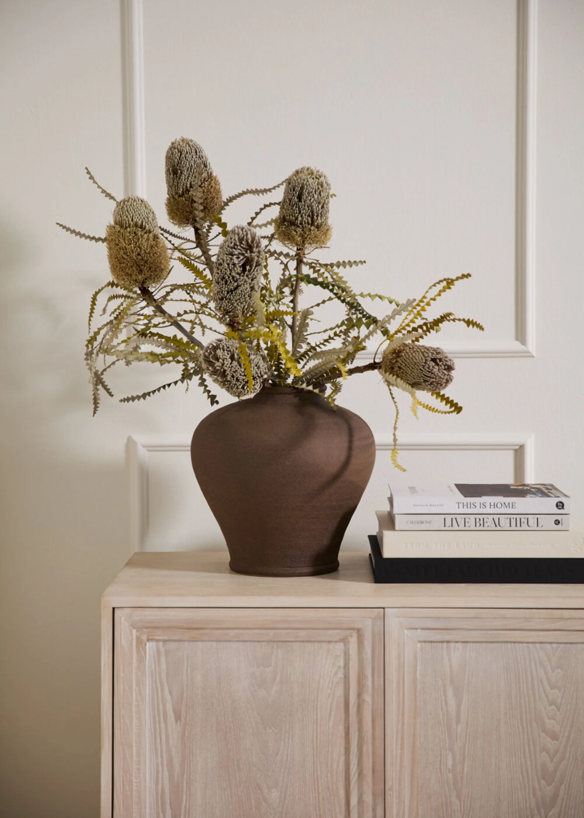 Large Stoneware Table Vase in Warm Brown - 12.5" - Image 6