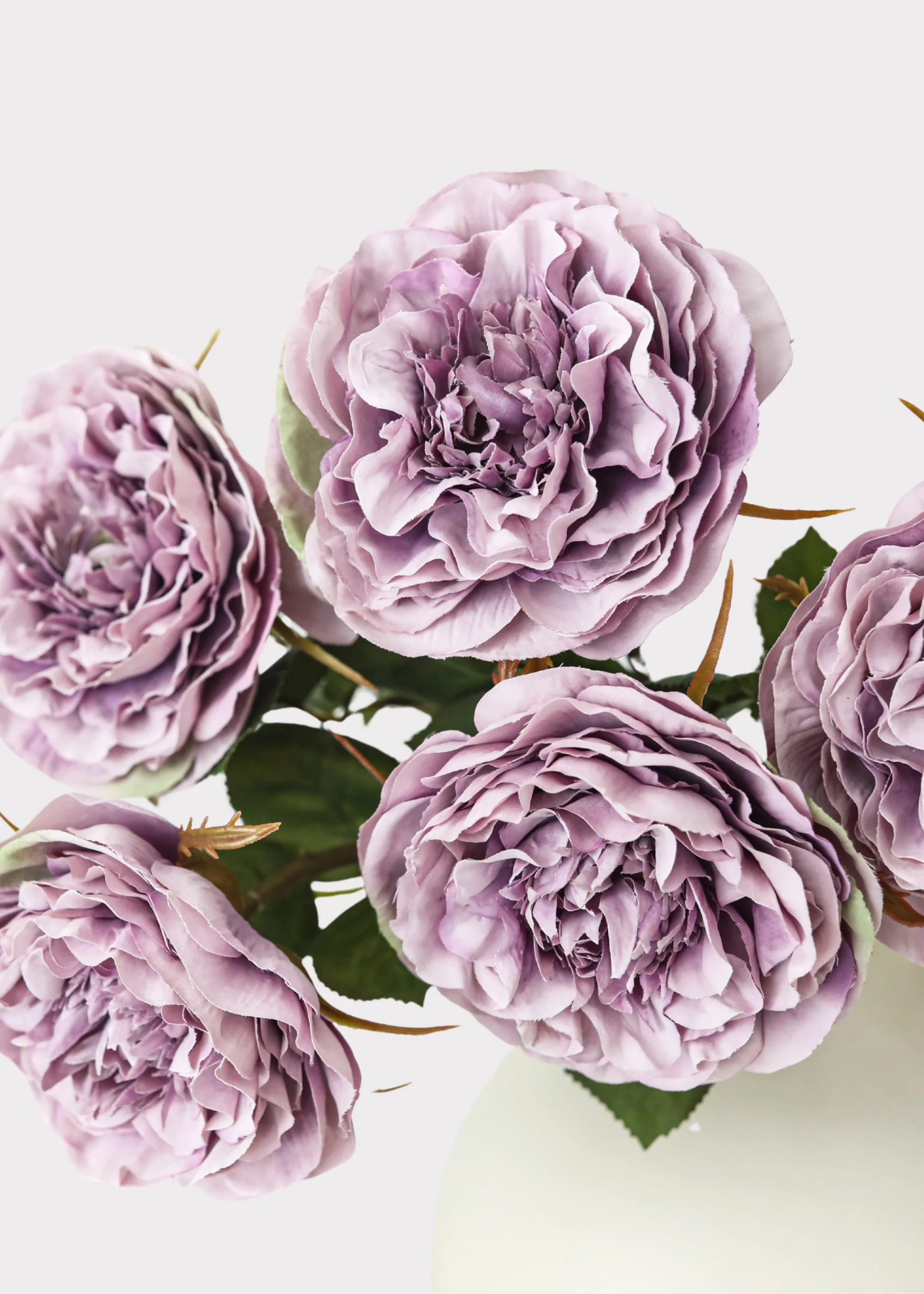 Lavender Artificial Cabbage Rose Flower - 21.25" - Image 3