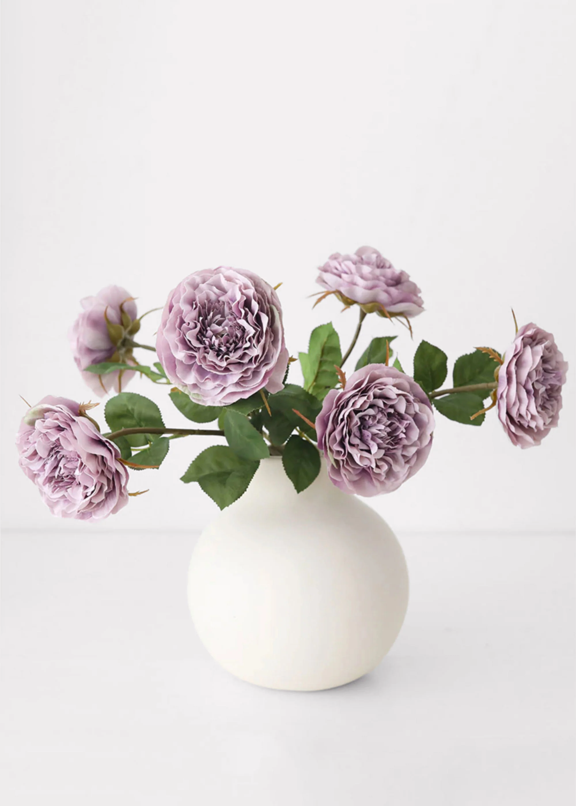 Lavender Artificial Cabbage Rose Flower - 21.25" - Image 4
