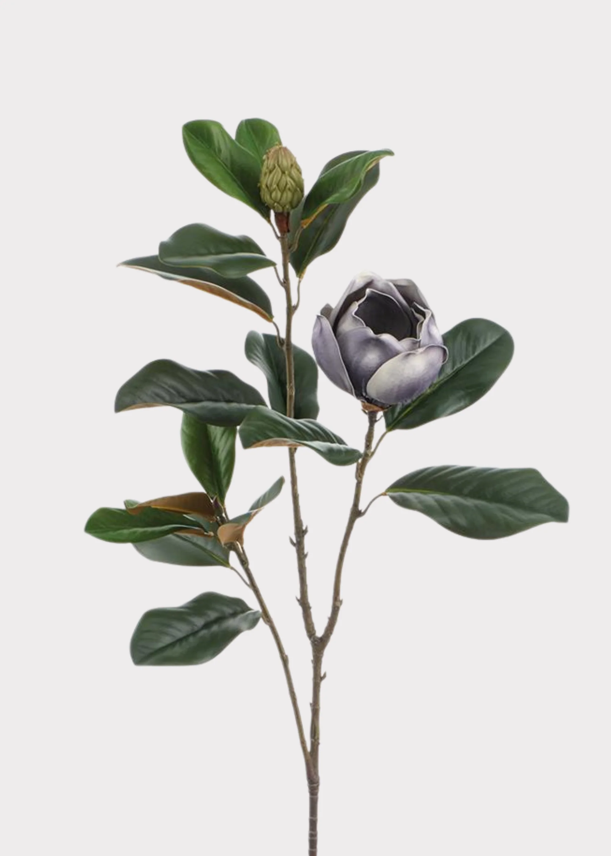 Lavender Grey Artificial Blooming Magnolia Branch - 42"