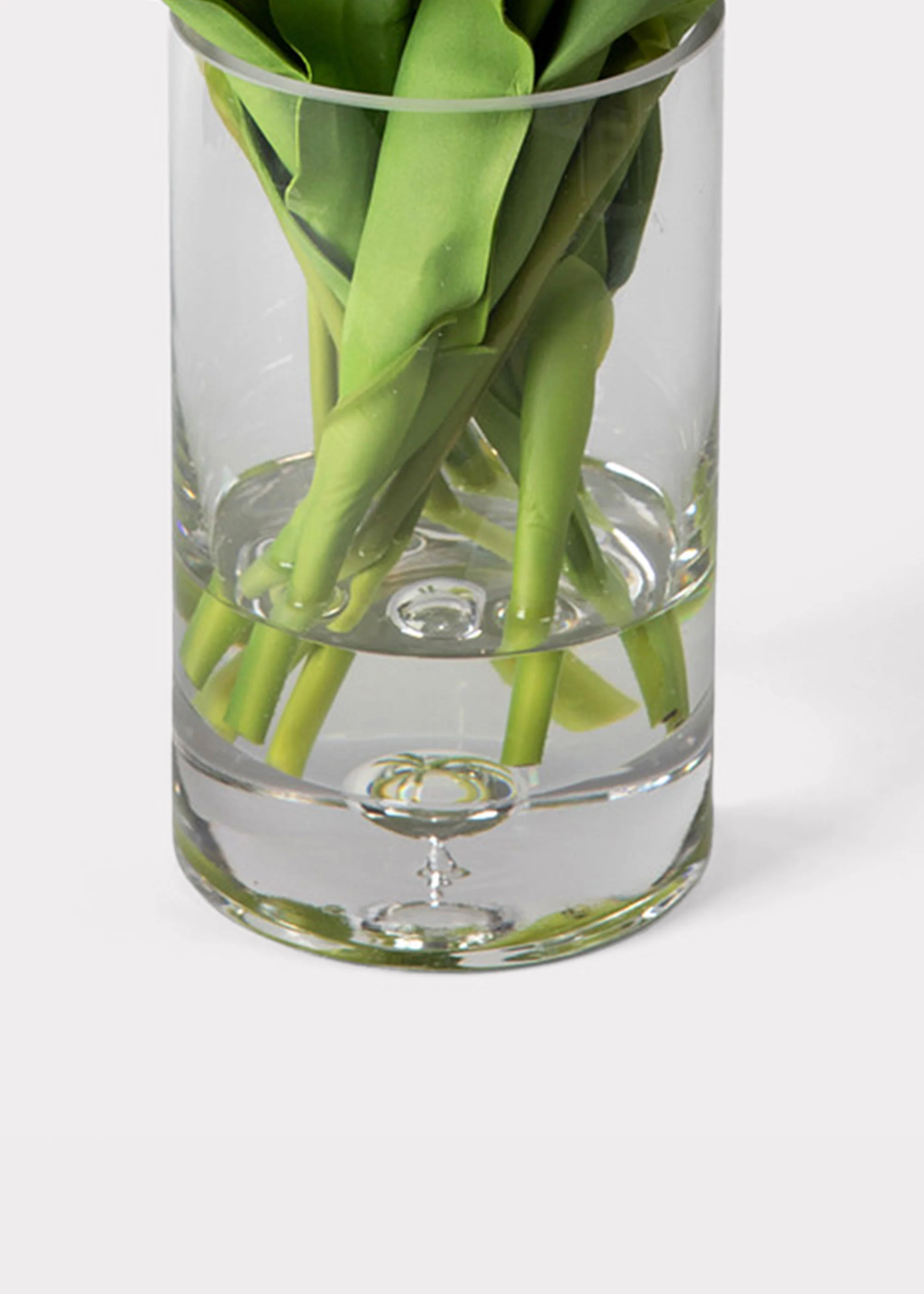 Mauve Pink Faux Blooming Tulip Arrangement in Glass Vase - 19" - Image 3