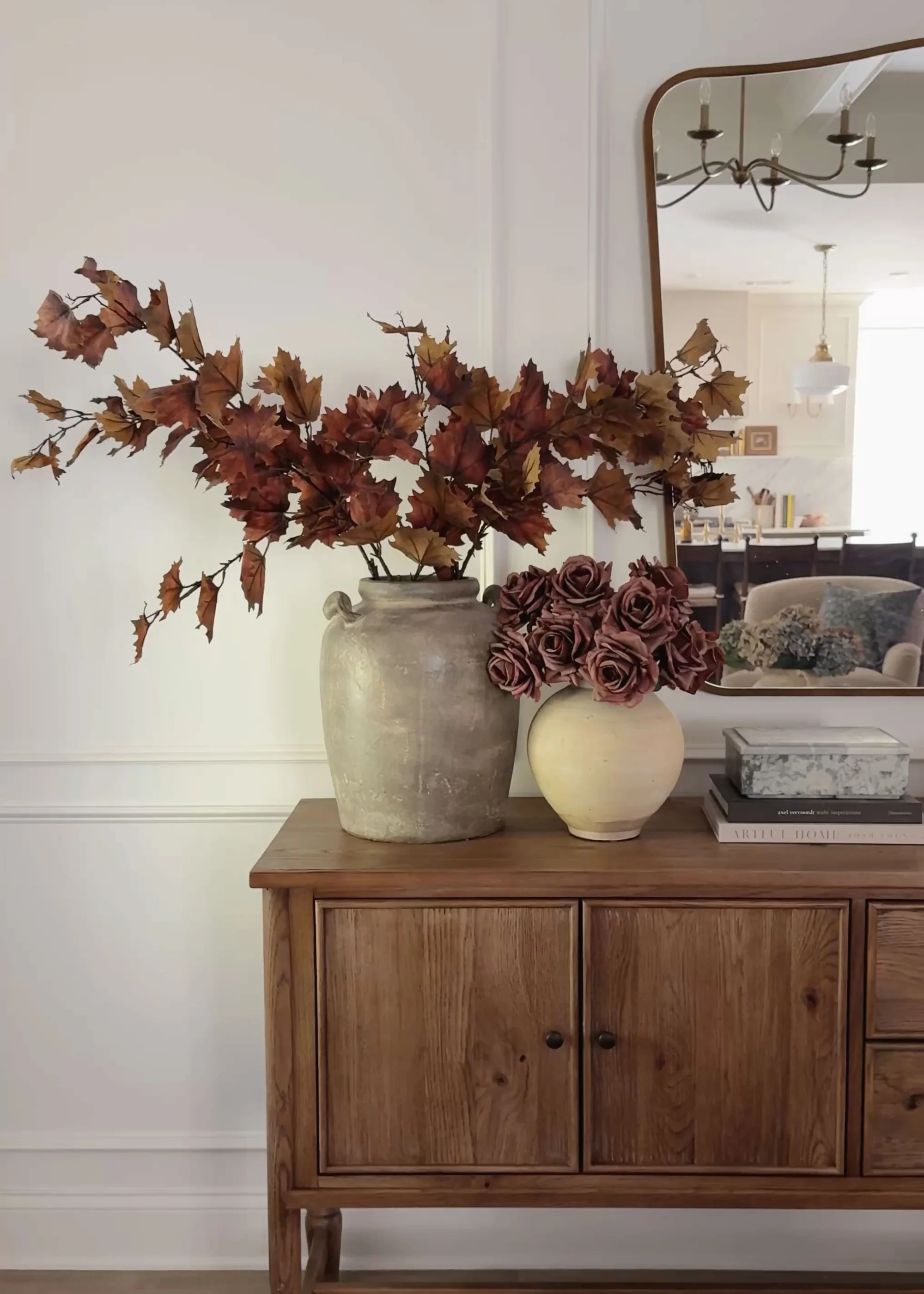 Nutmeg Brown Artificial Tall Maple Leaf Fall Branch - 47" - Image 2