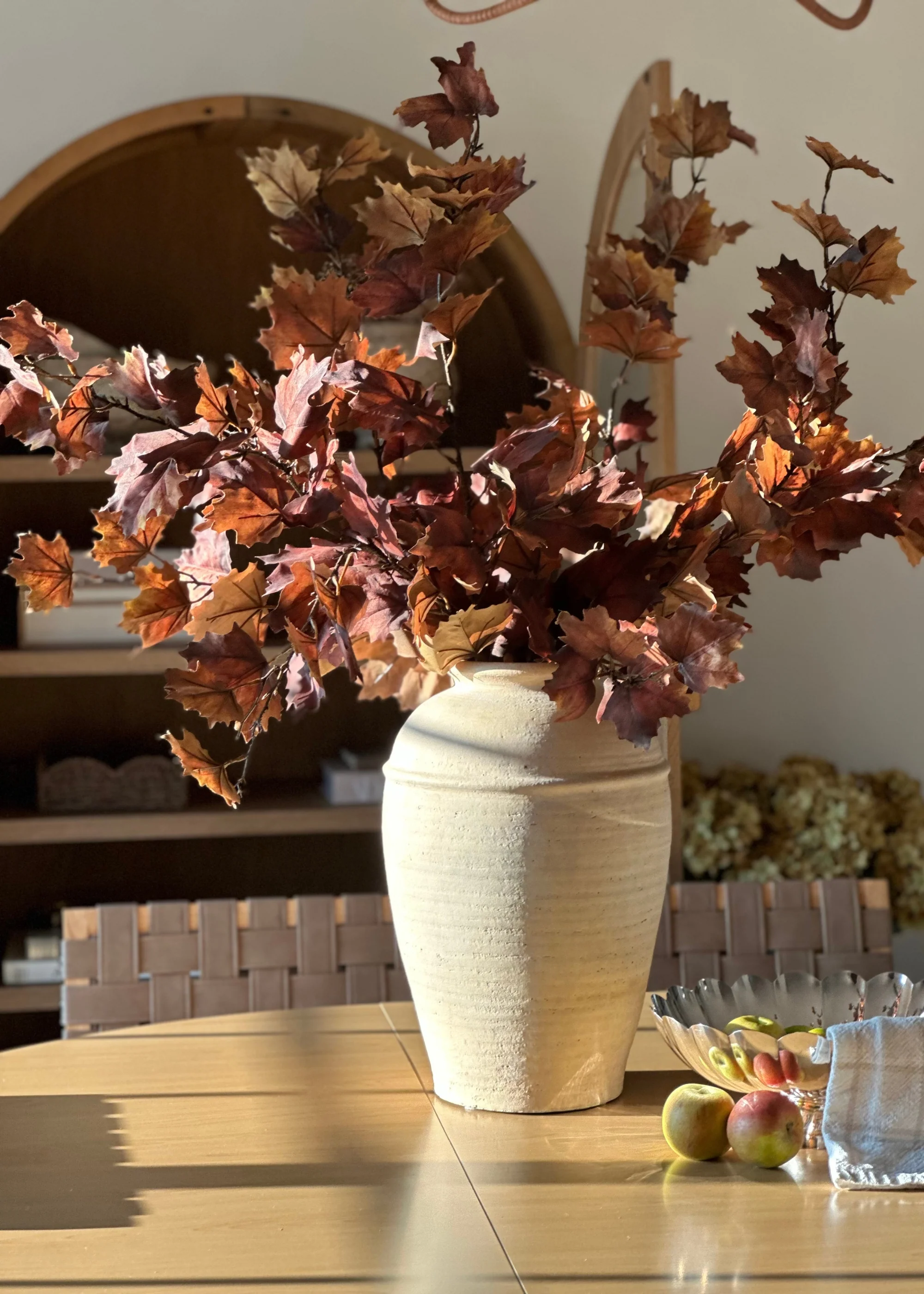 Nutmeg Brown Artificial Tall Maple Leaf Fall Branch - 47" - Image 6