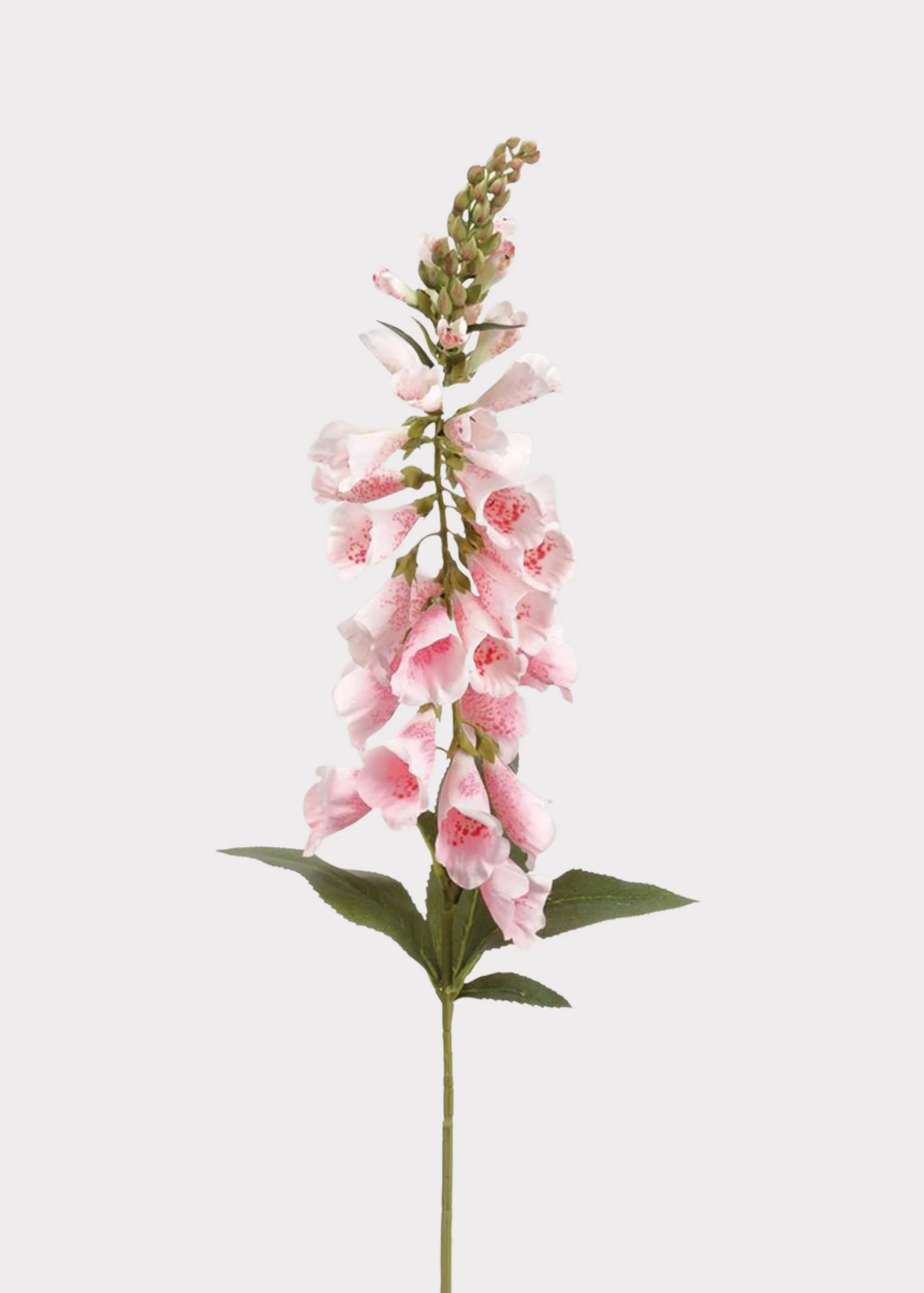 Pink Blooming Artificial Foxglove Flower Branch - 38"