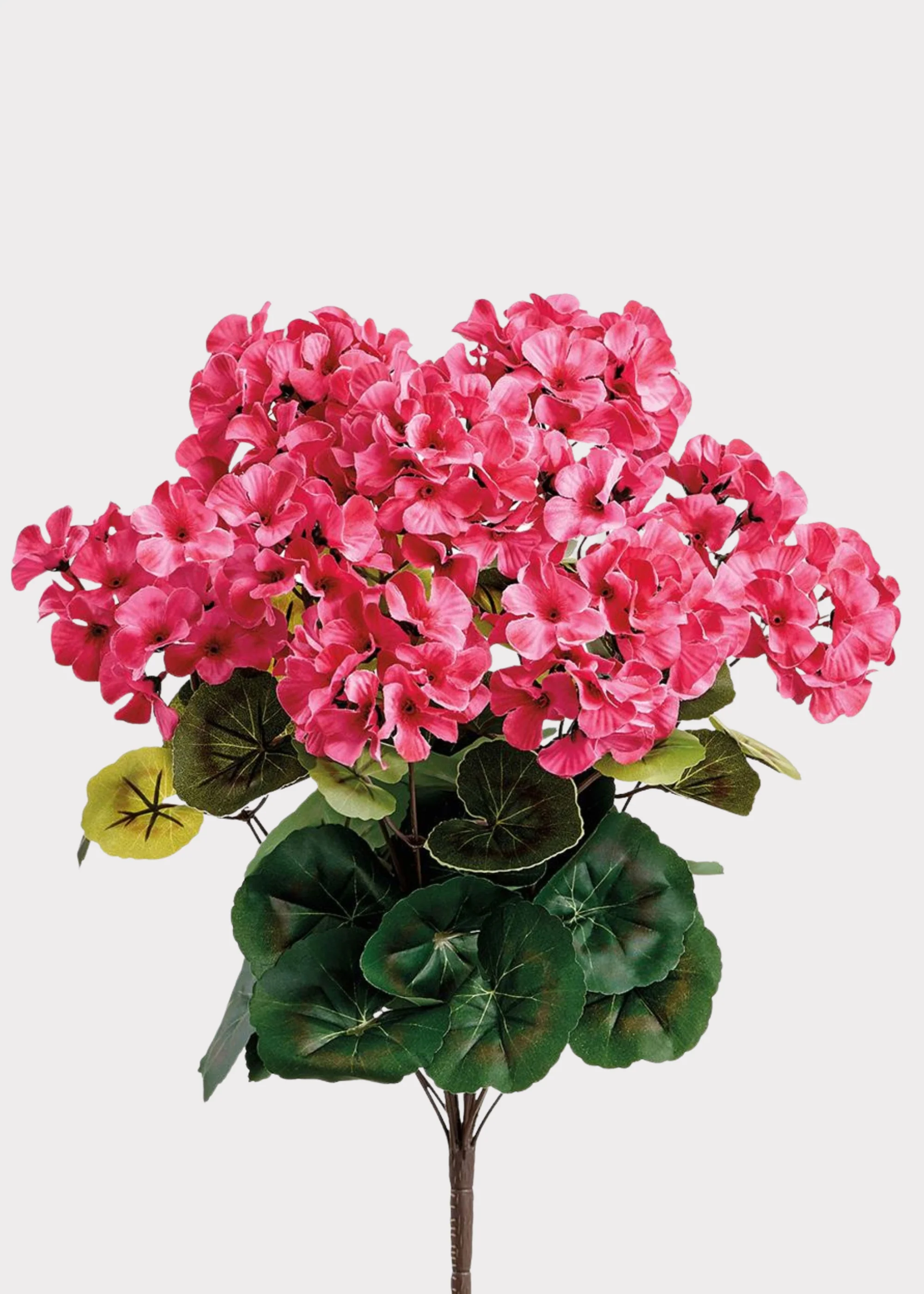 Pink Fuchsia Fake Geranium UV Treated Indoor/Outdoor Bush - 18.5"