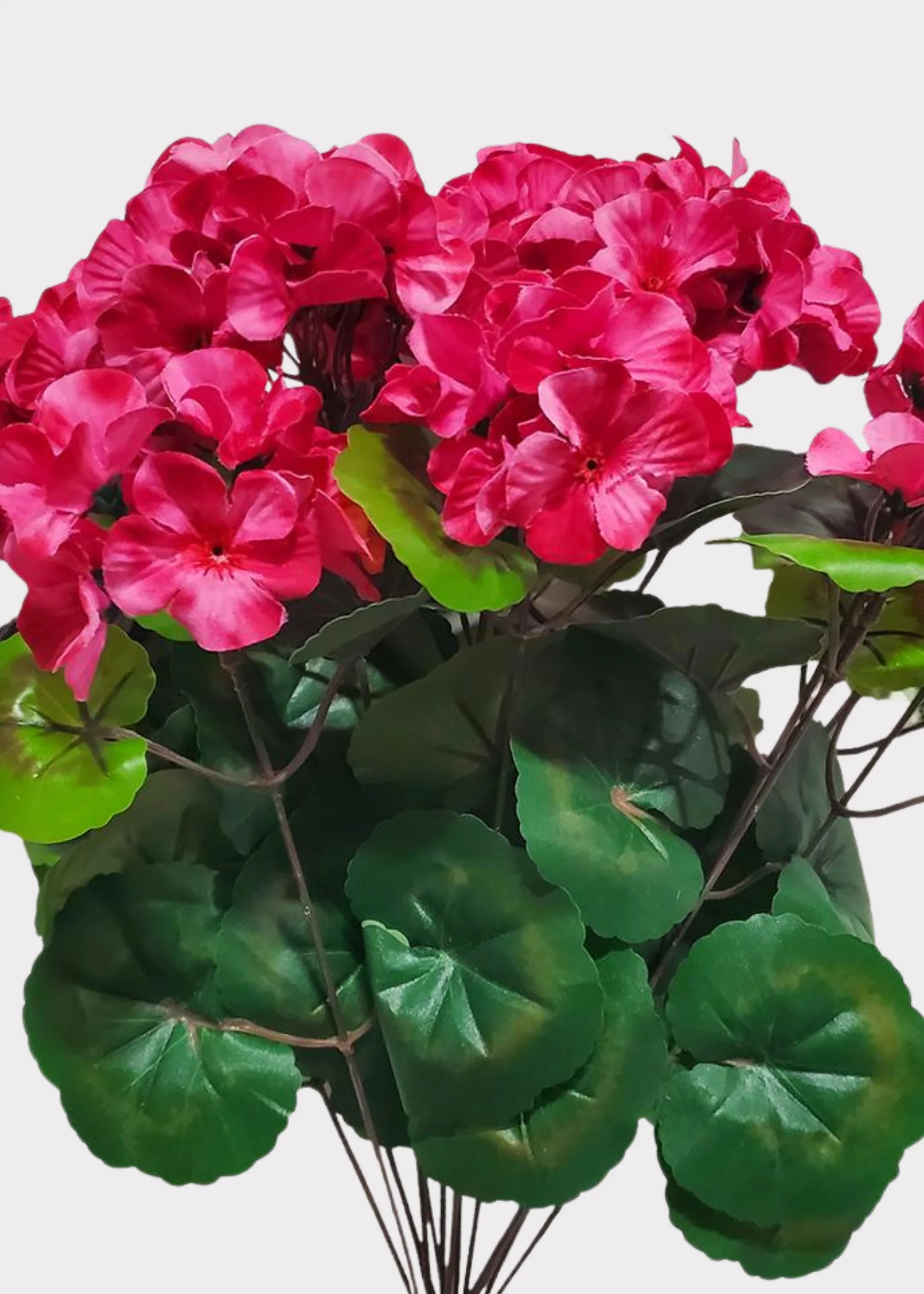 Pink Fuchsia Fake Geranium UV Treated Indoor/Outdoor Bush - 18.5" - Image 3