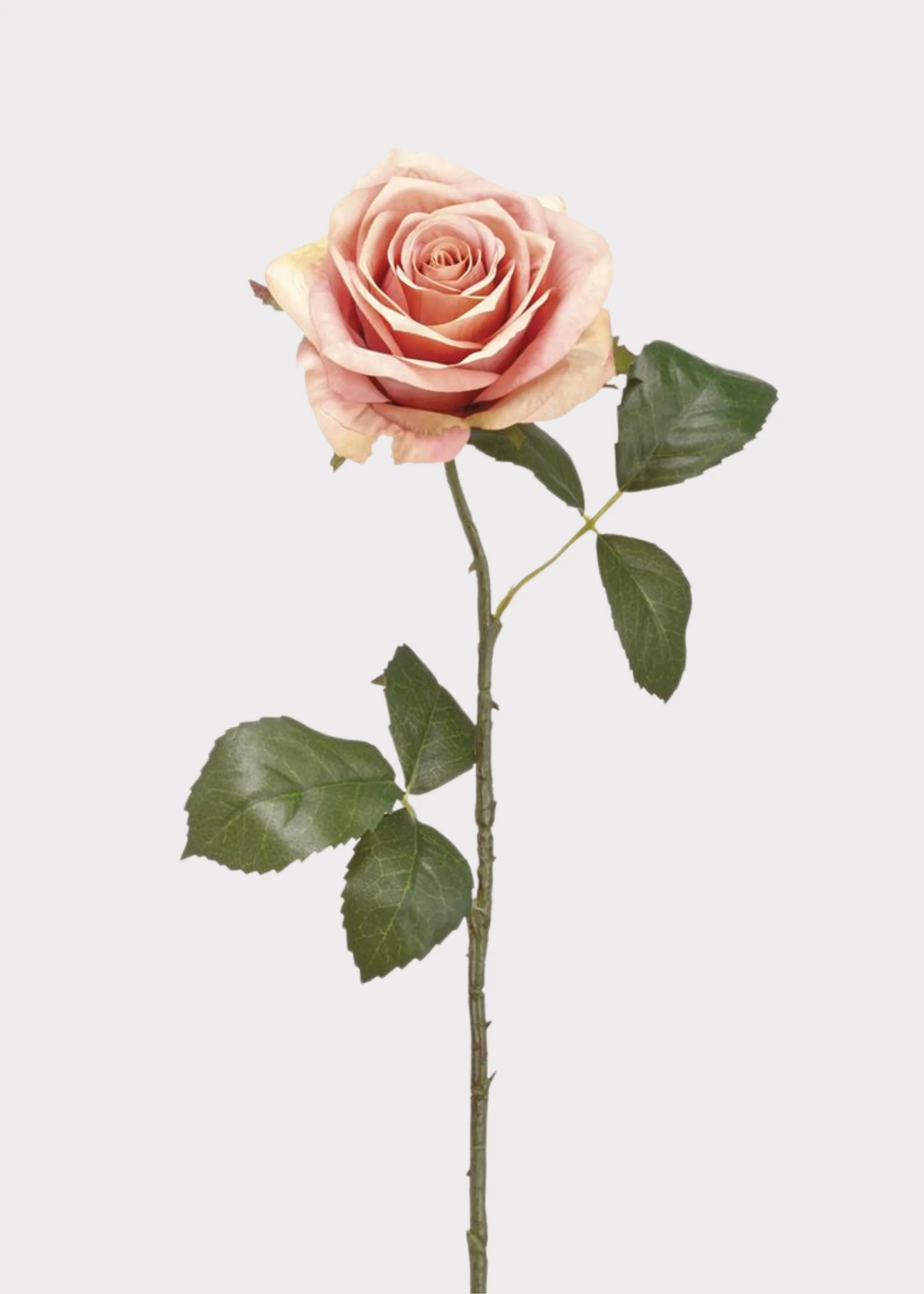 Sunset Pink Silk Rose Flower - 21.5"