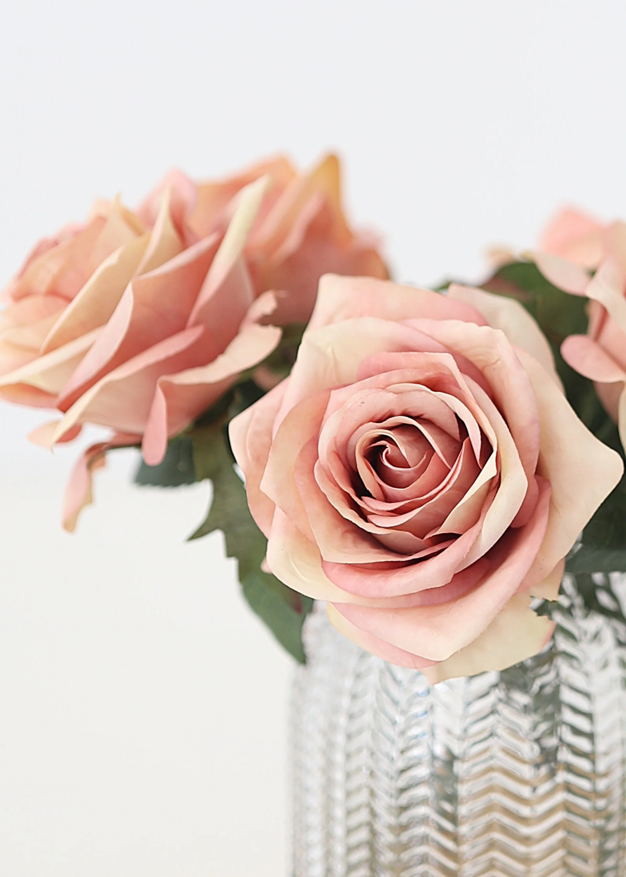Sunset Pink Silk Rose Flower - 21.5" - Image 5