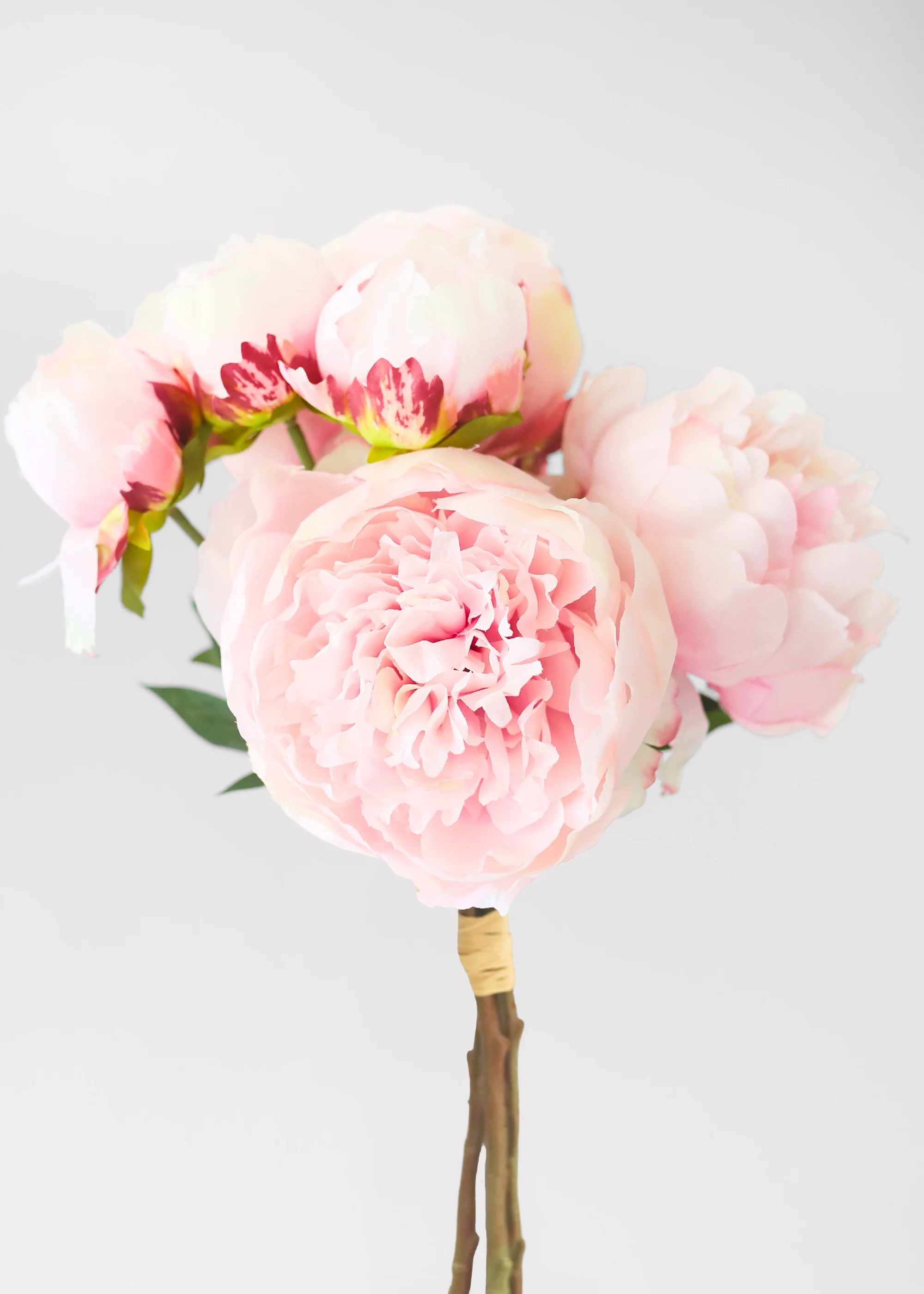 Pink Peony Faux Flower Bundle of Peonies - 21"