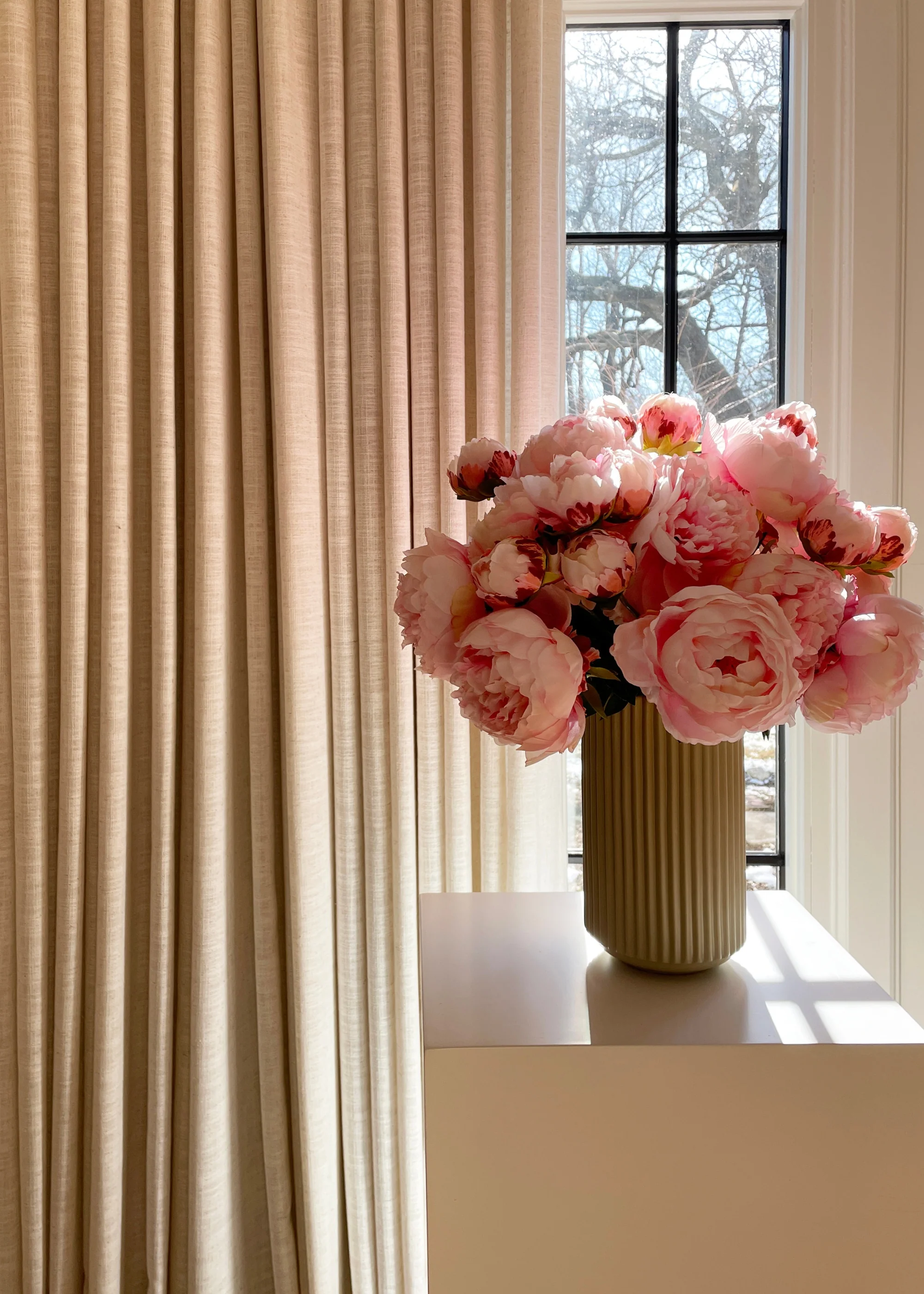 Pink Peony Faux Flower Bundle of Peonies - 21" - Image 2