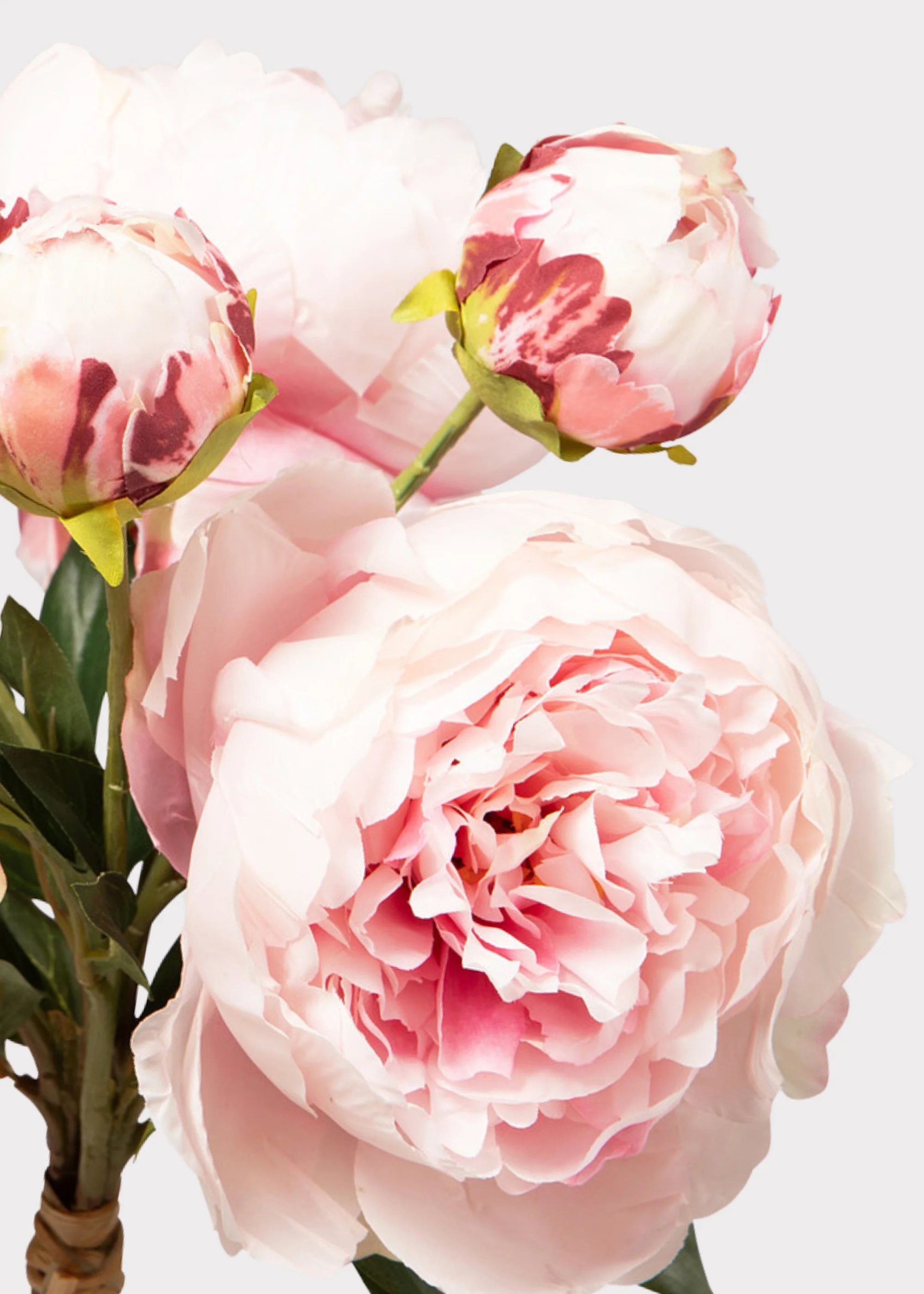 Pink Peony Faux Flower Bundle of Peonies - 21" - Image 4
