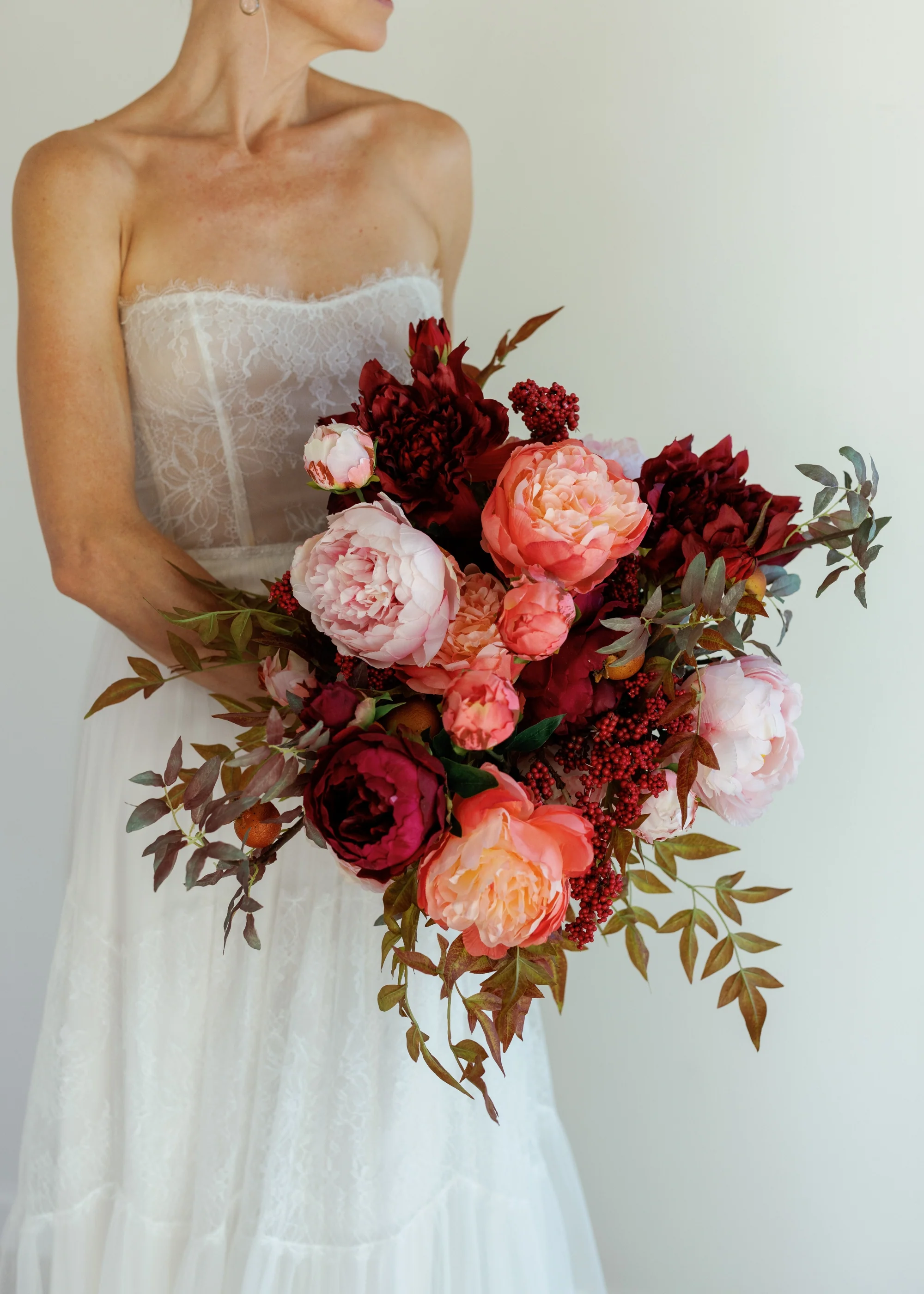Plum Fuchsia Real Touch Peony - 27" - Image 3