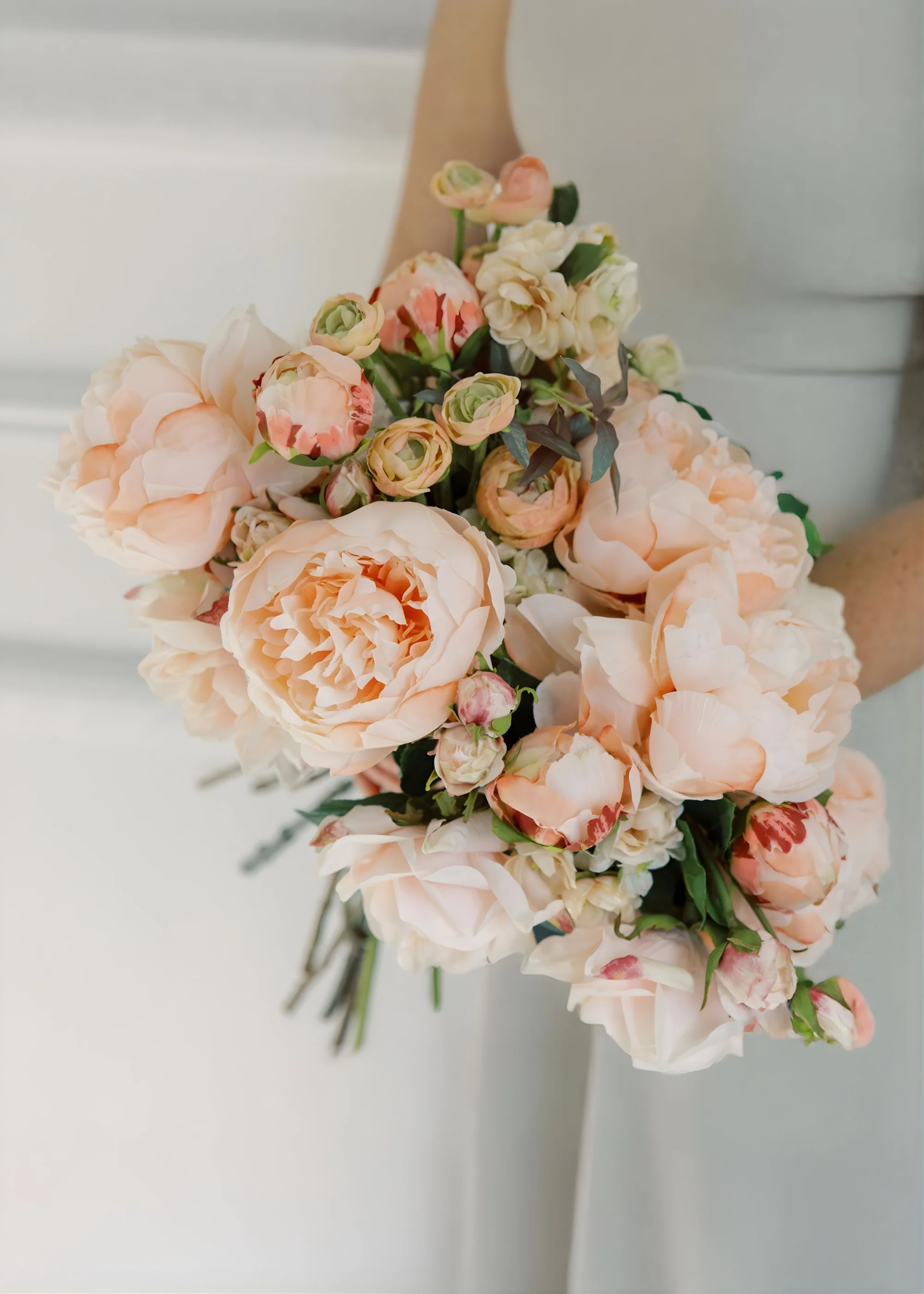 SAVE - Real Touch Faux Ranunculus in Peach - 21.5" - Image 3