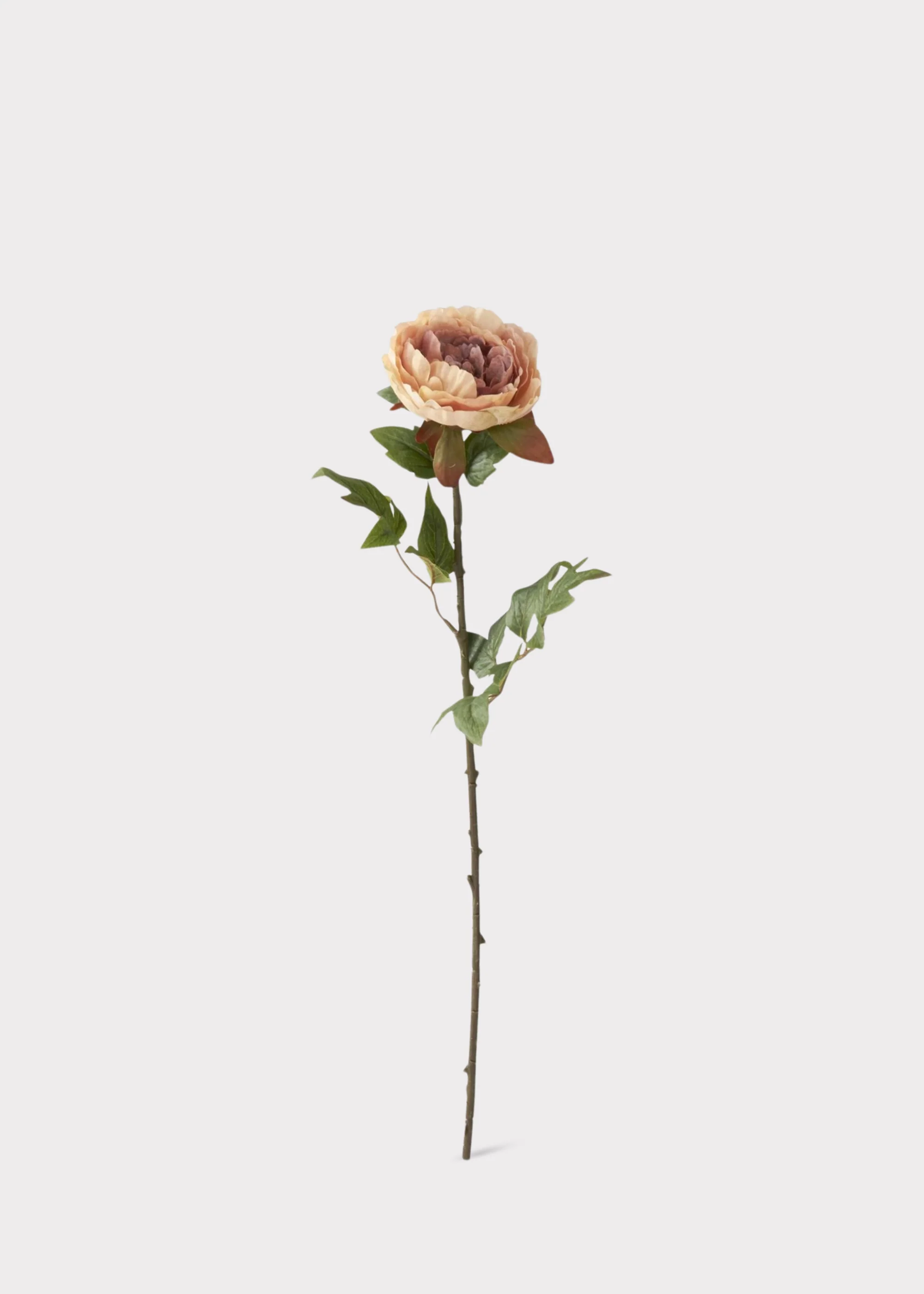 Real Touch Peony Fake Flower in Mauve and Beige Cream - 22" - Image 2
