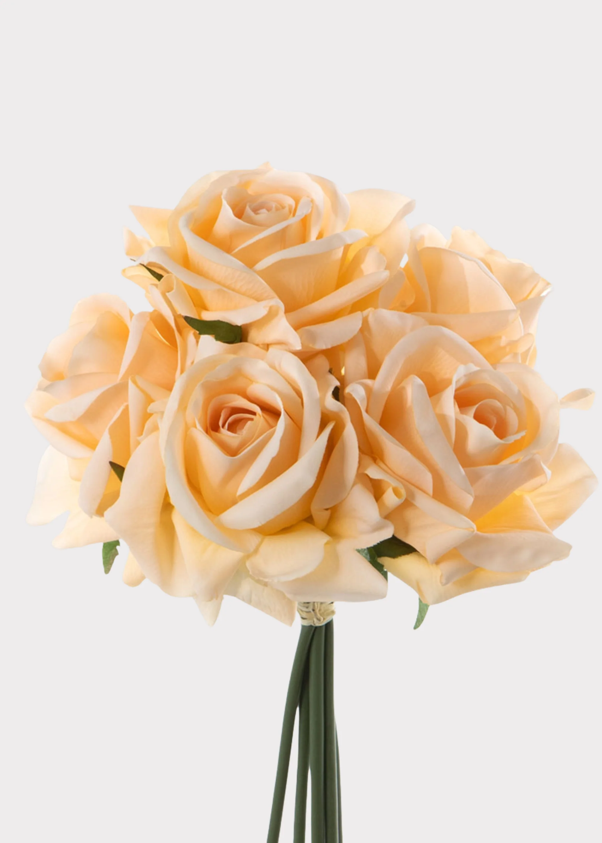 Real Touch Rose Flower Bundle in Soft Apricot - 11.75" - Image 2