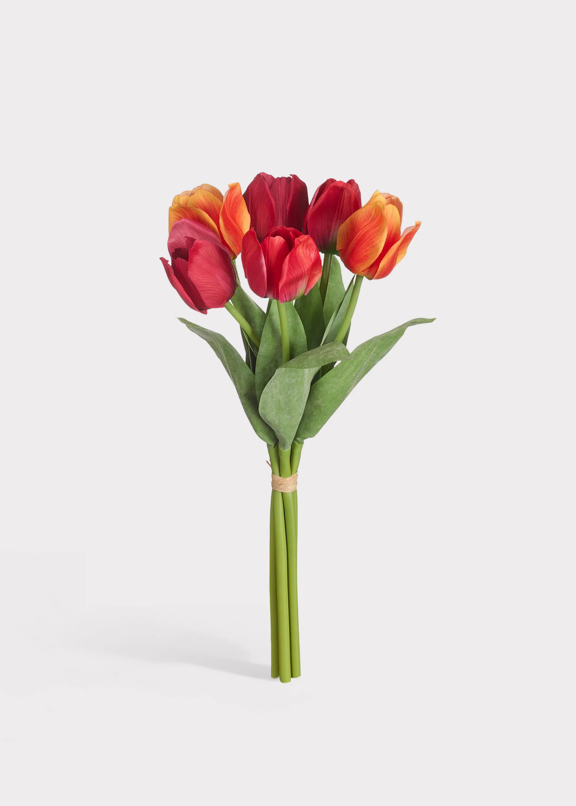 Red and Orange Artificial Tulip Bundle of 6 - 19" - Image 2